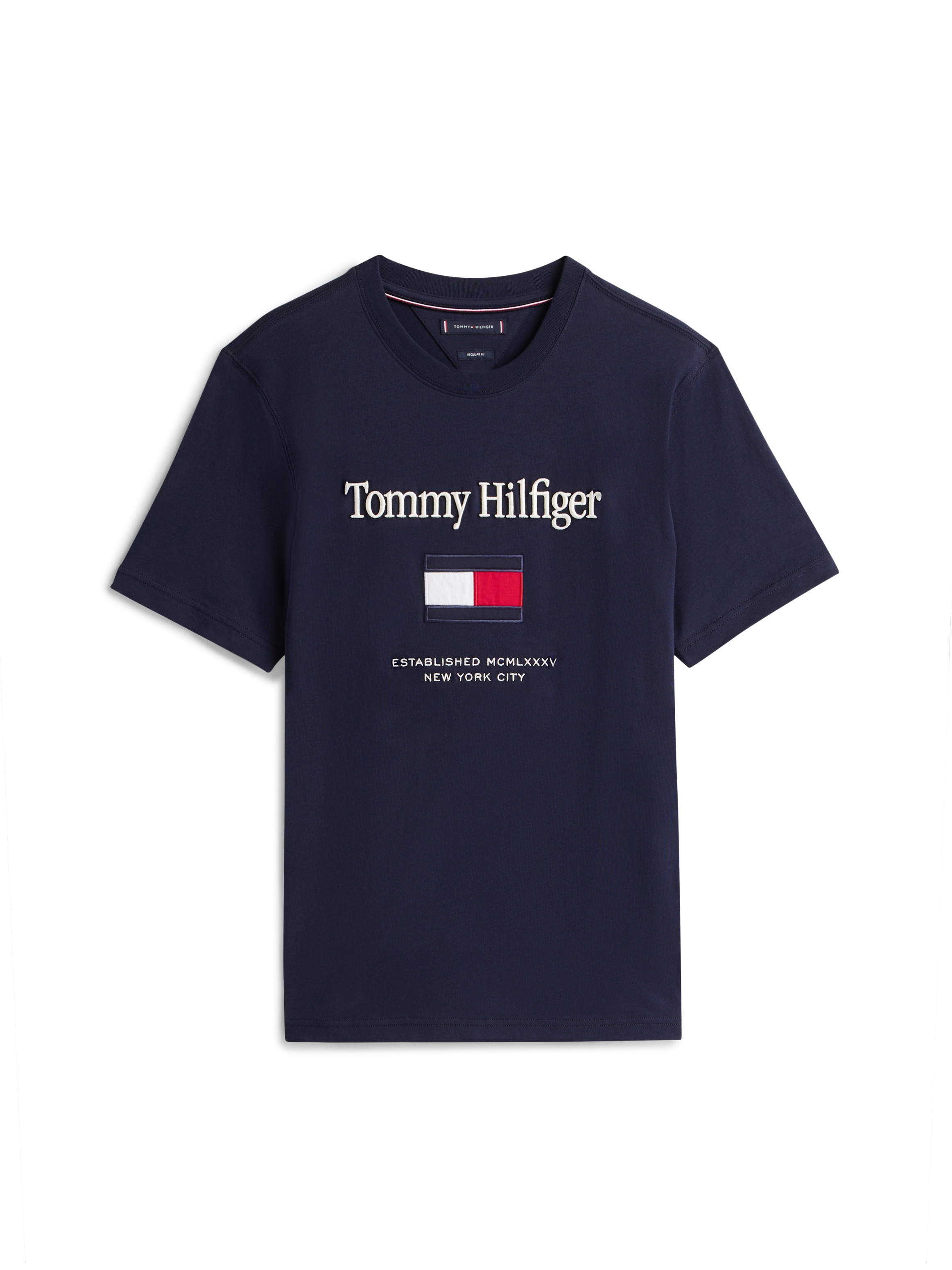 Tommy Hilfiger T-Shirt »TOMMY EMBRO FLAG« mit Logostickerei, Jersey, normale Passform