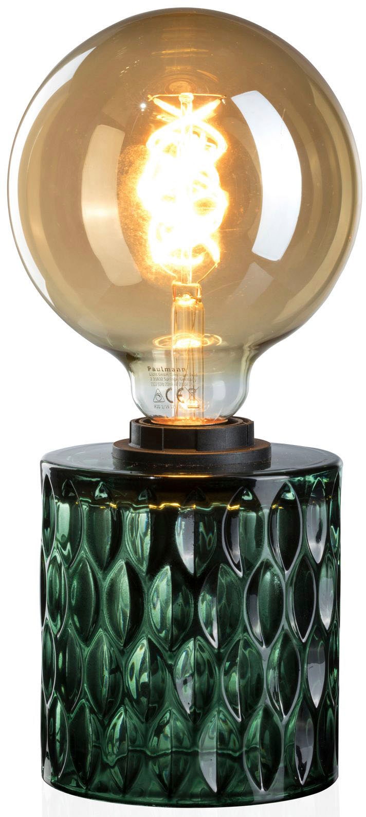 Pauleen Tischleuchte »Crystal Magic«, 1 flammig, Leuchtmittel E27 | ohne Leuchtmittel, E27, Grün, Glas