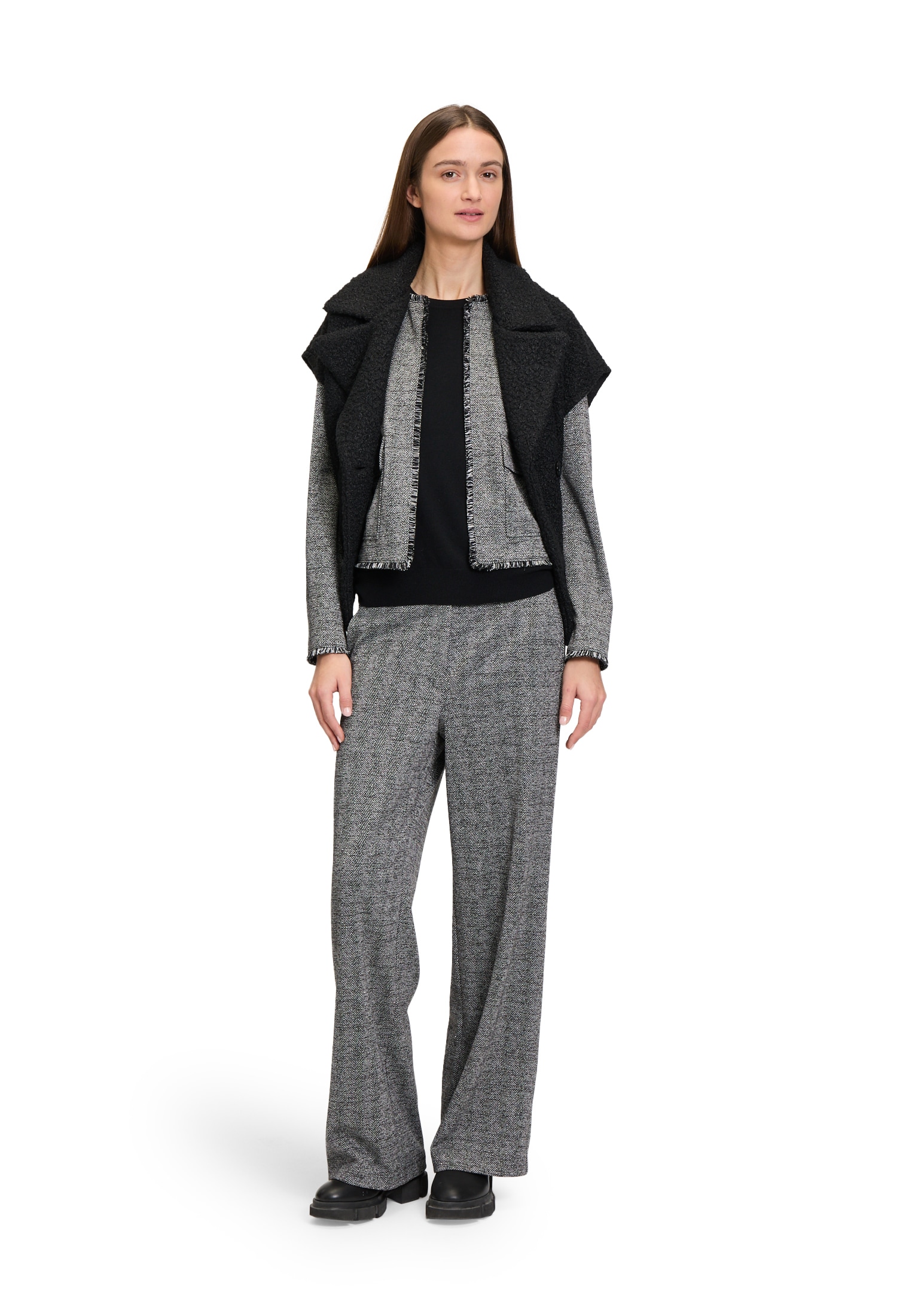Betty&Co Jerseyblazer »Jerseyjacke mit Fransen«
