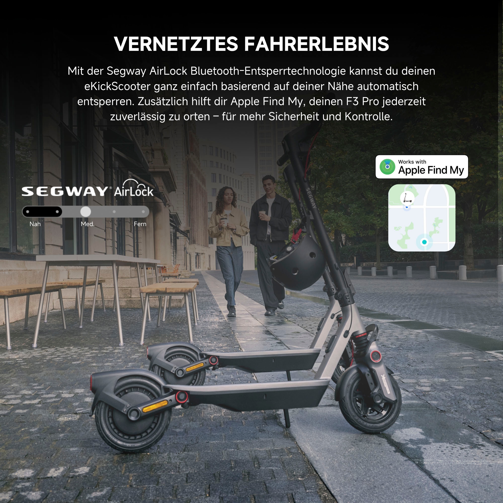 ninebot by Segway E-Scooter »F3 Pro D«, mit Straßenzulassung, 70 km Eco Modus Reichweite, 60 km bei 20 km/h