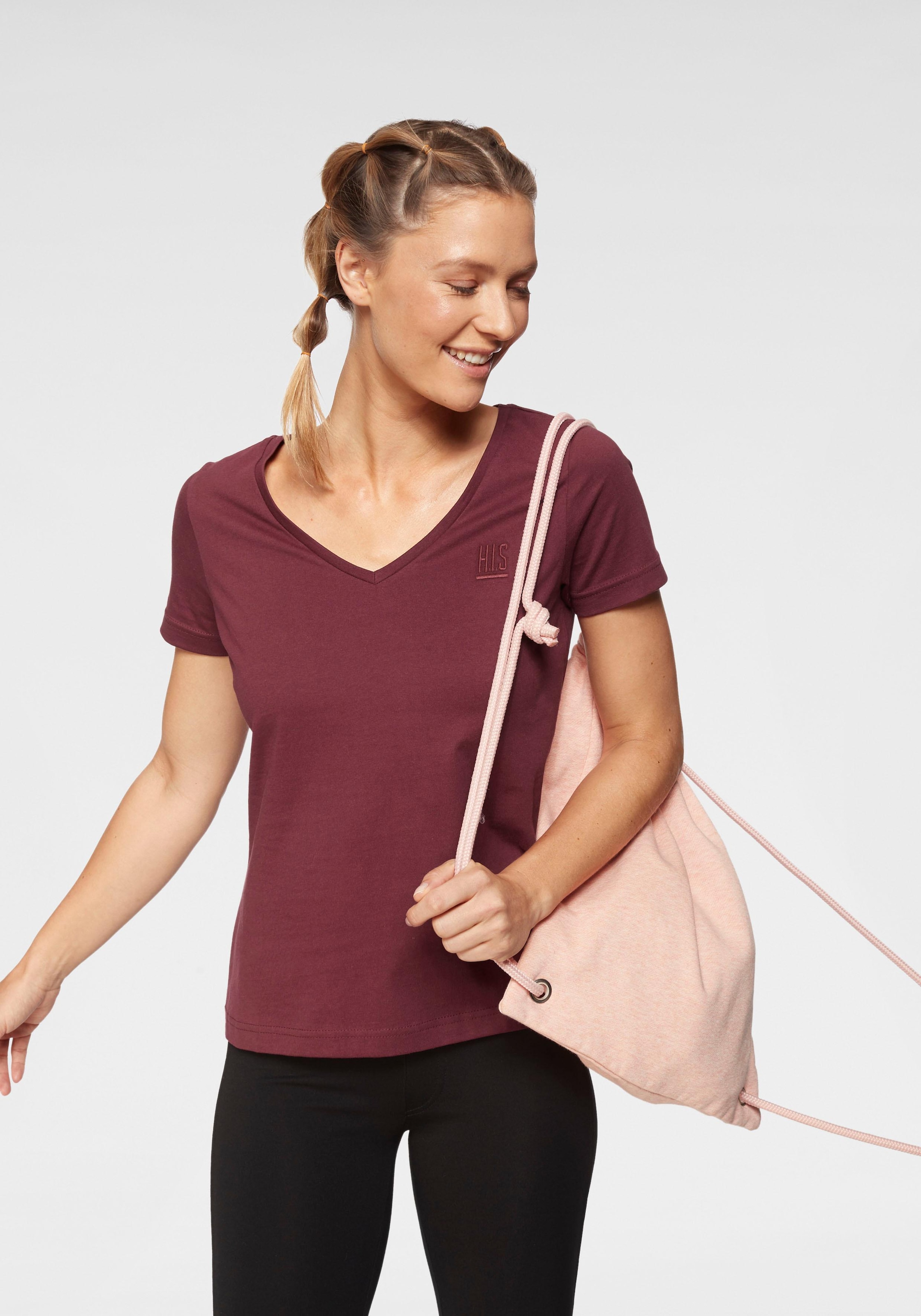 H.I.S T-Shirt »Essential-Basics vielseitig kombinierbar« 3er-Pack zum Vorteilspreis,  lockerer Schnitt, 100% Baumwolle, vielen Farben & großen Größen