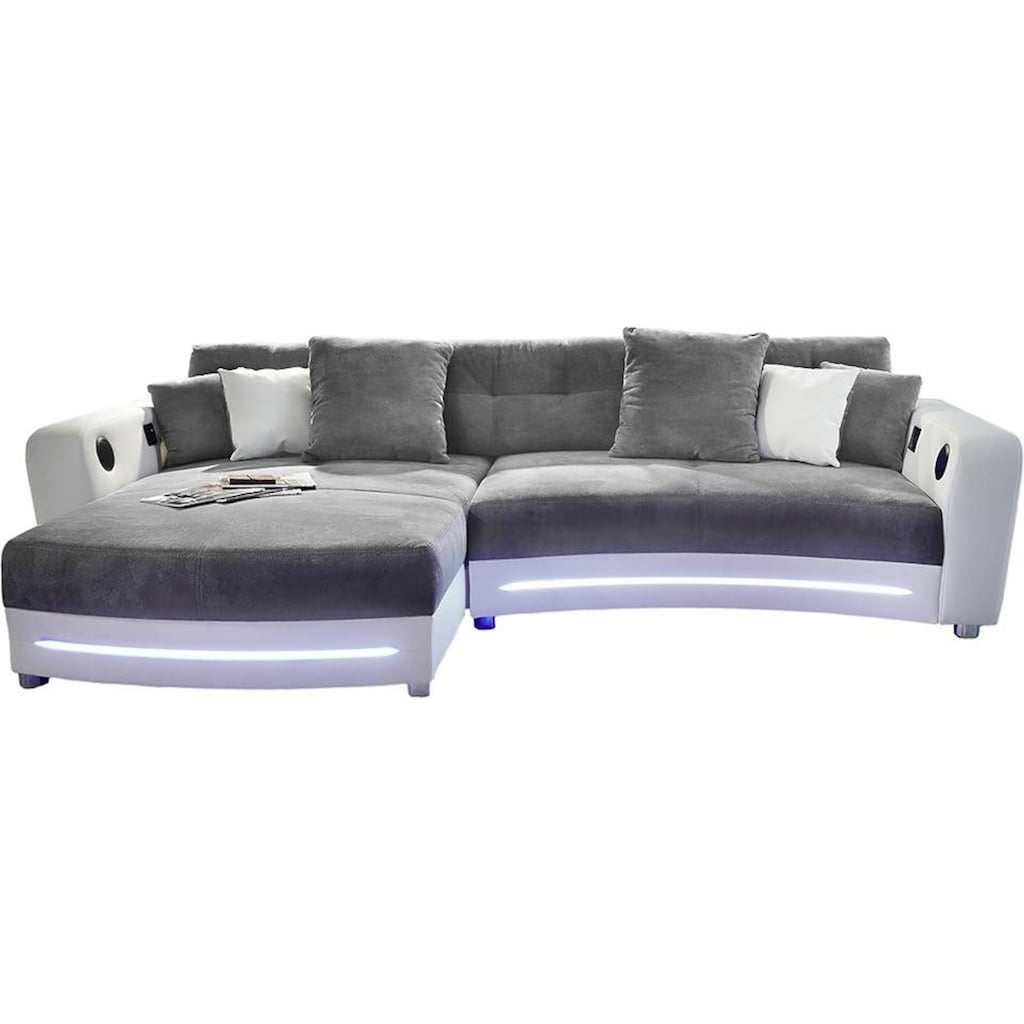 Jockenhöfer Gruppe Ecksofa Laredo, inklusive RGB-LED-Beleuchtung und Bluetooth-Soundsystem