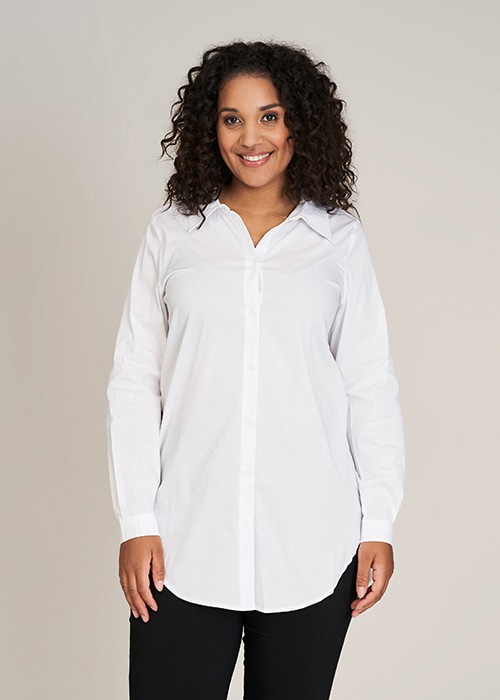 SANDGAARD Blusenshirt »Stockholm«, in extra langer Form und mit Elasthan