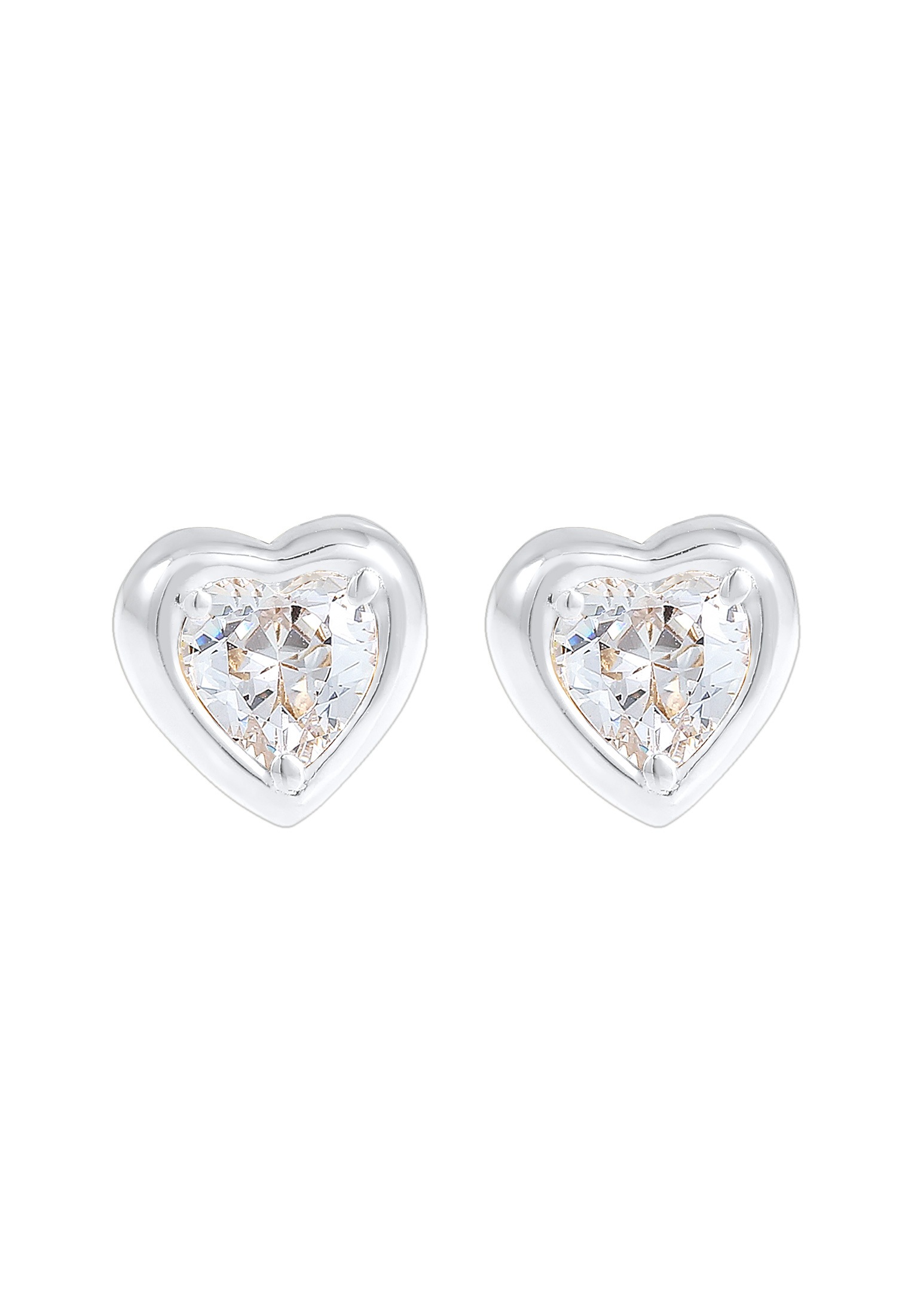 Elli Paar Ohrstecker »Ohrringe Herz Liebe Symbol Zirkonia 925 Silber«