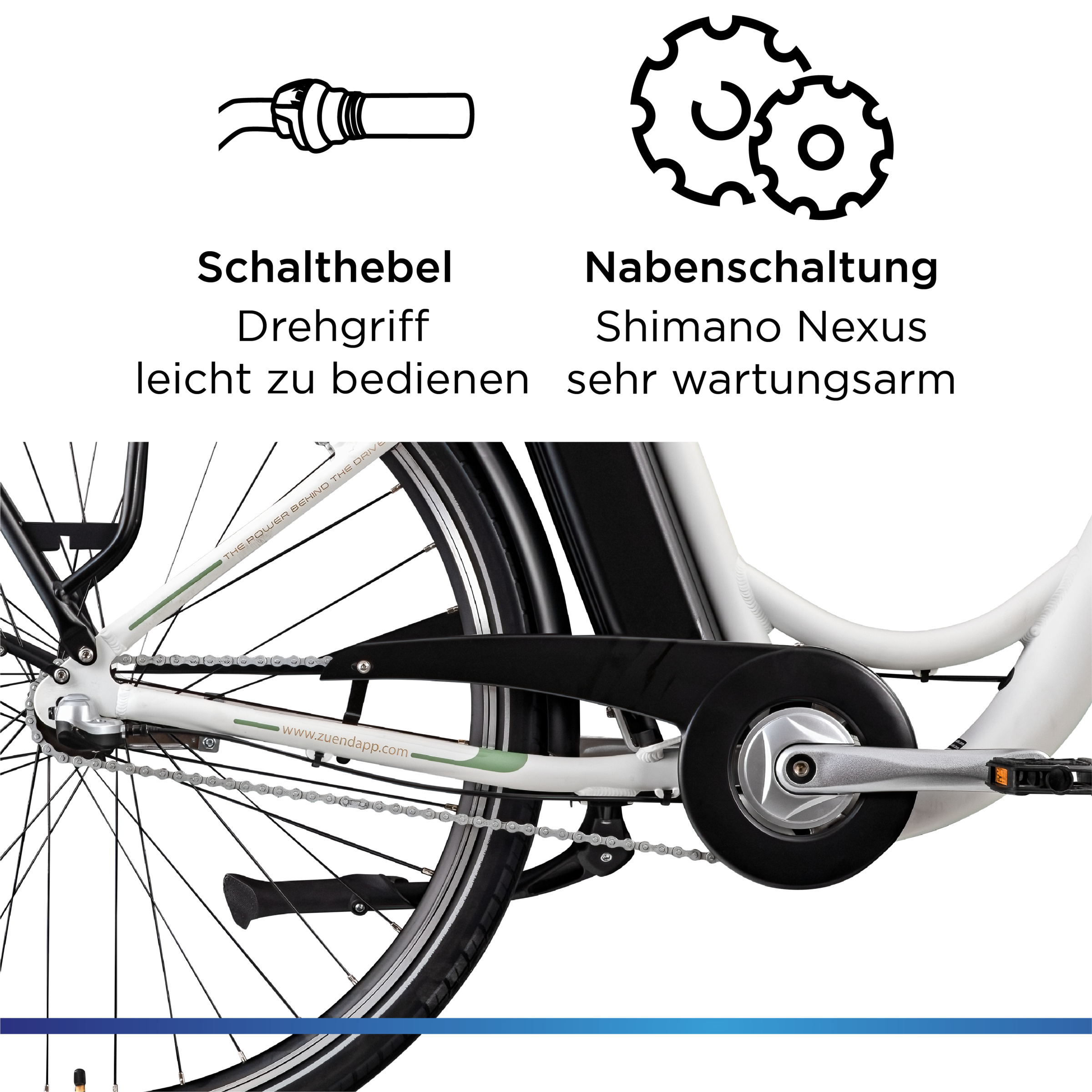 Zündapp »Z510« 3 Gang Nabenschaltung Frontmotor 250 W E Bike 28 Zoll Damenfahrrad ab 155 cm mit 3 Gang Nabenschaltung