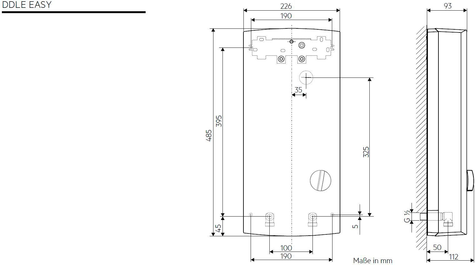 AEG Haustechnik Komfort-Durchlauferhitzer »DDLE EASY 21 kW, guter Warmwasserkomfort«, zwei feste Temperatureinstellungen für Dusche und Spüle