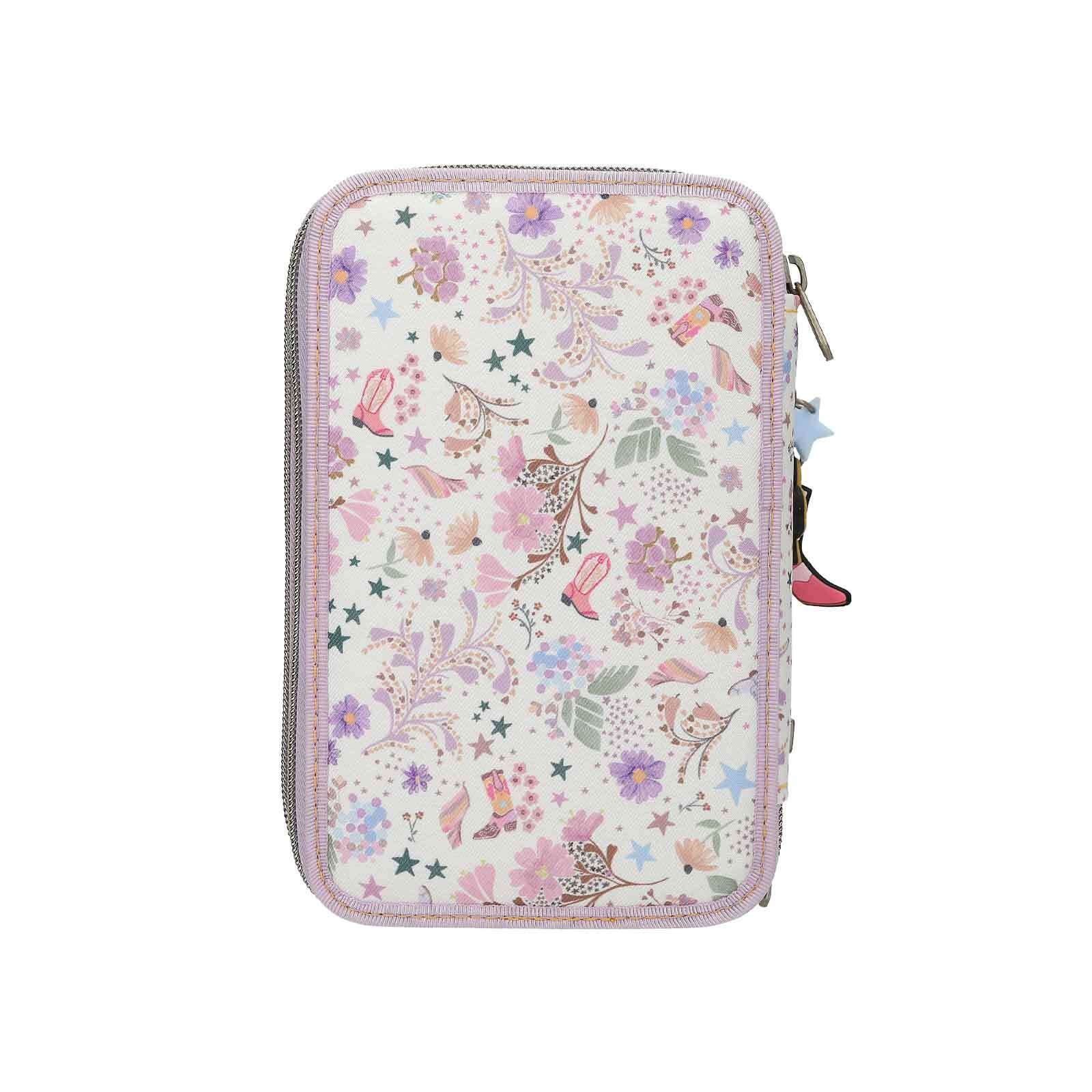 Depesche Buntstift »3-Fach Federtasche COWGIRL TOPModel 7,5 x 13 x 20 cm creme«