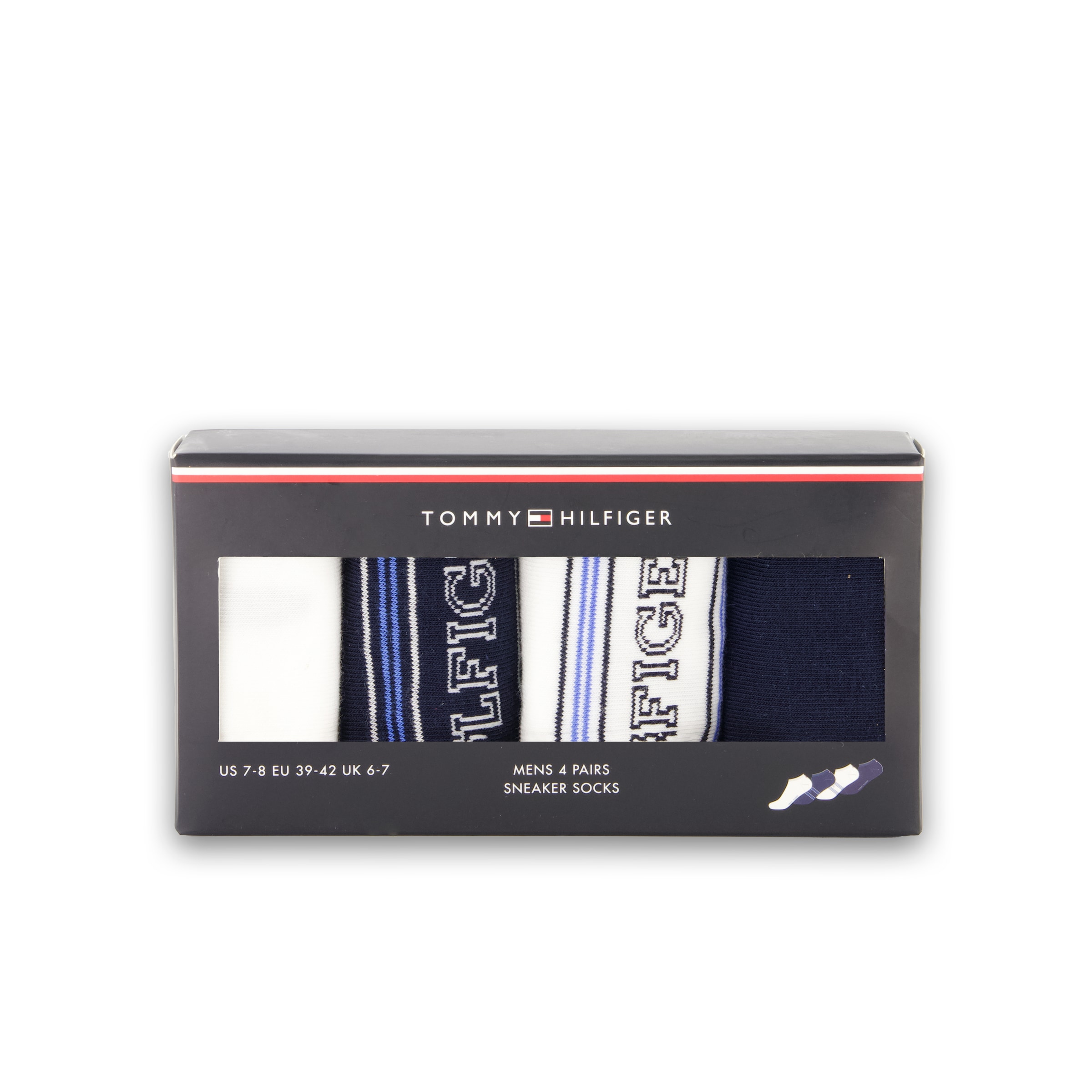 Tommy Hilfiger Socken »TH MEN SNEAKER 4P GIFTBOX«, (4 Paar), mit markantem Logoaufdruck