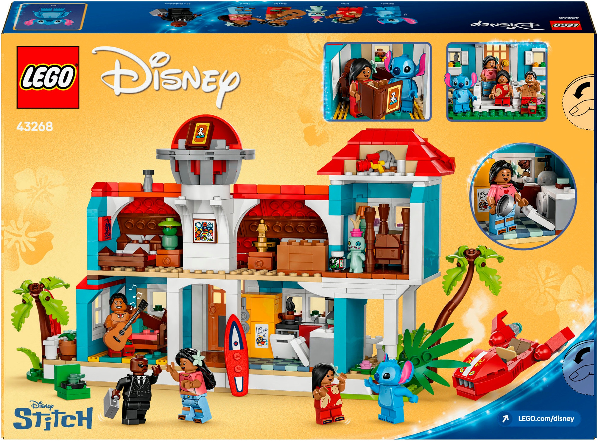 LEGO® Konstruktionsspielsteine »Das Strandhaus aus „Lilo und Stitch“ (43268), LEGO® Disney Classic«, (834 St.), Made in Europe