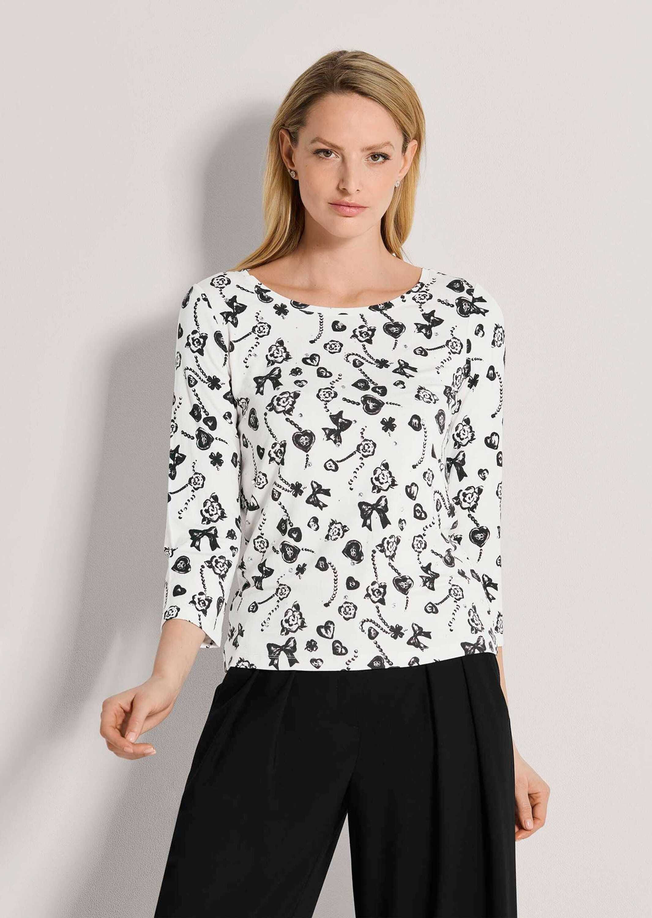 MADELEINE 3/4-Arm-Shirt »Shirt Shirt mit Fantasy-Druck und Strass«