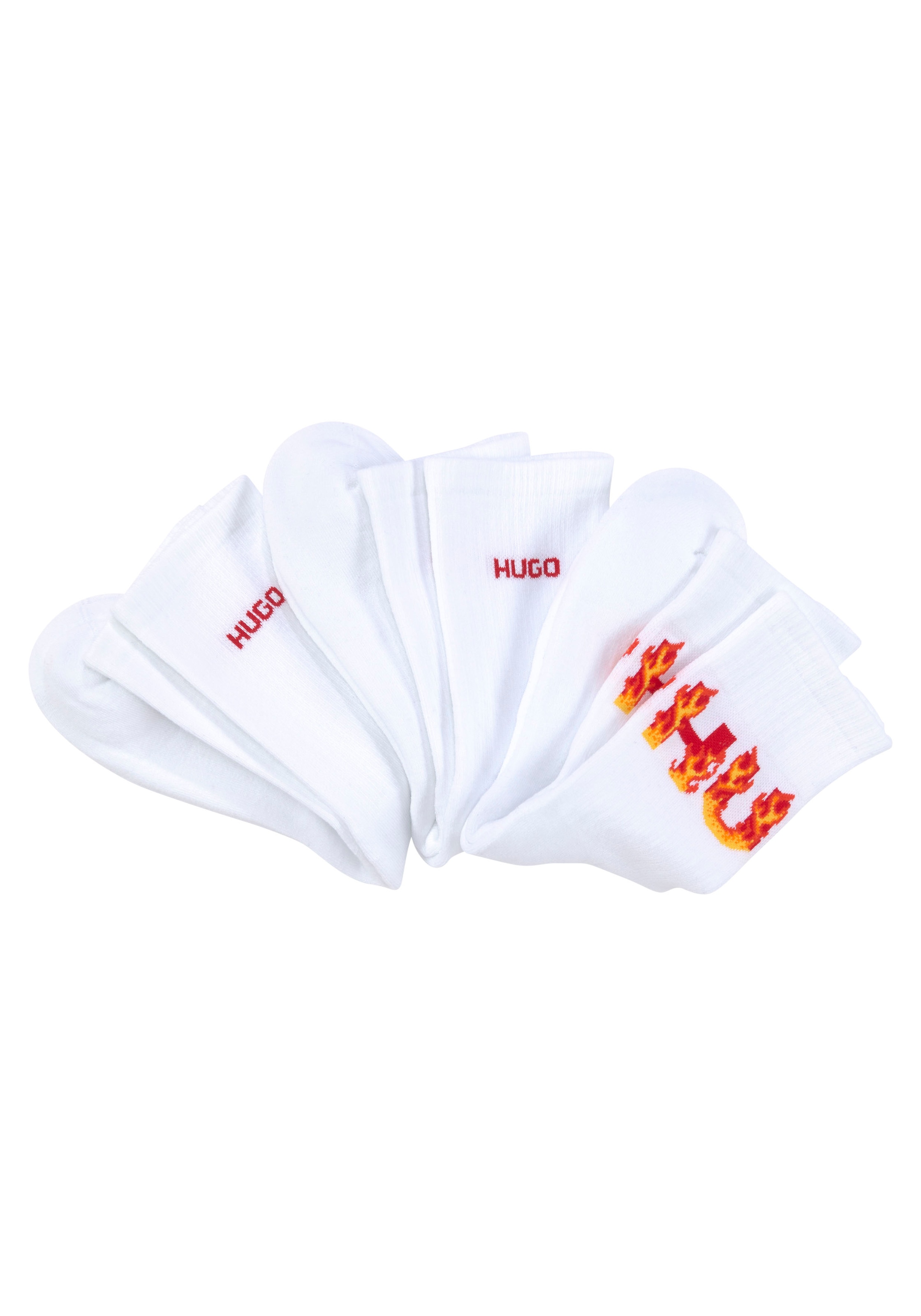 Freizeitsocken »3P QS RIB FLAMES CC 10258019 01«, (Packung, 3er), mit Logostickerei