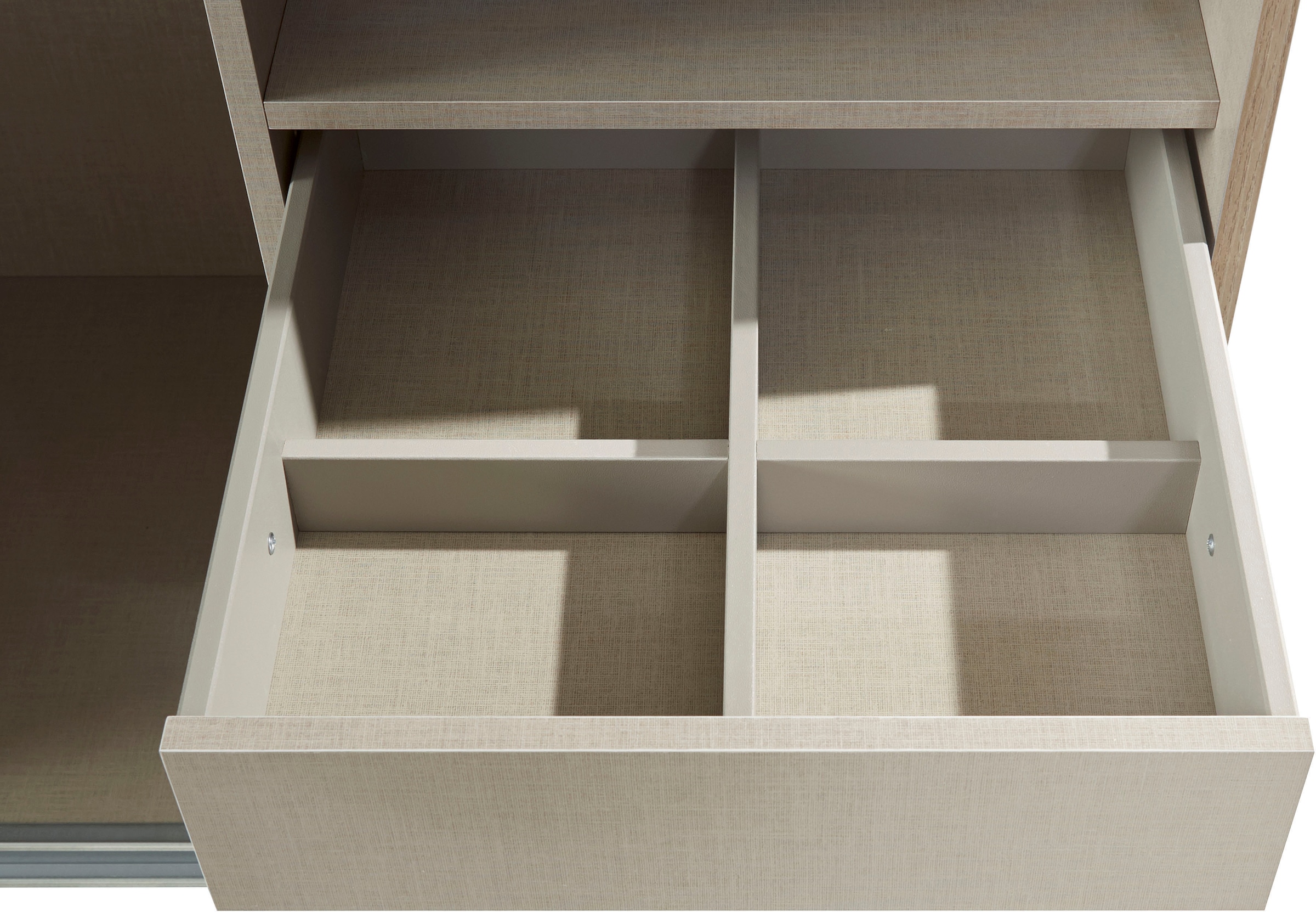 rauch Schwebetürenschrank »Kleiderschrank Schrank Garderobe TOPSELLER OTELI inkl. Inneneinteilung«, mit 3 Innenschubladen sowie zusätzlichen Einlegeböden MADE IN GERMANY