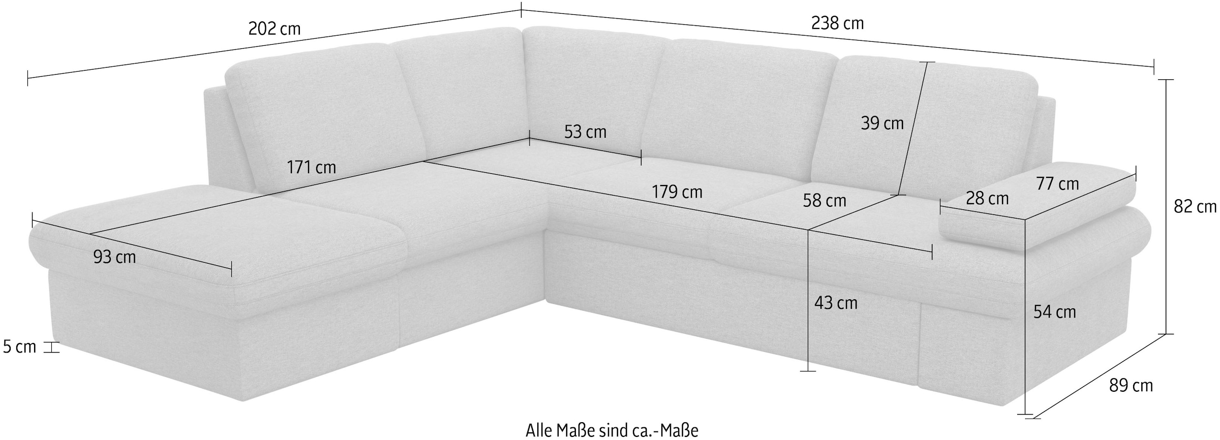 sit&more Ecksofa »Moreno«, mit Armteilverstellung,wahlweise mit Bettfunktion