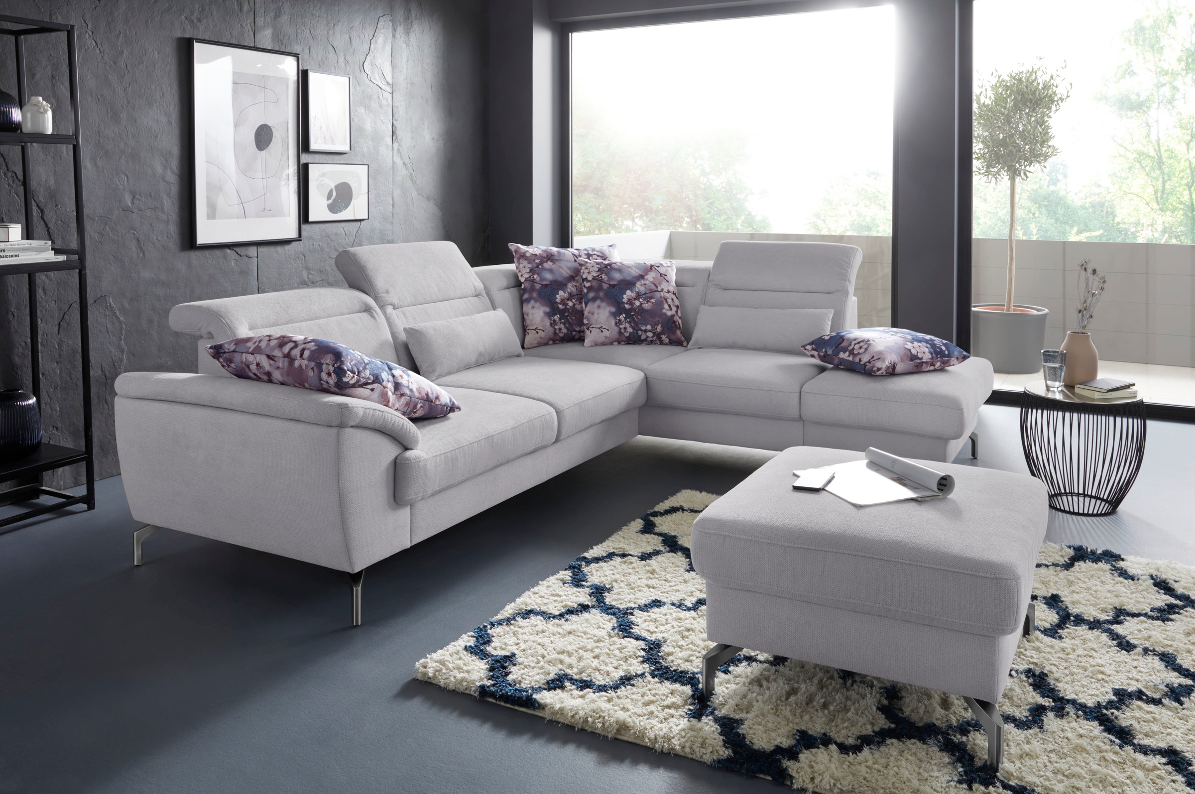 sit&more Hocker »Percy« Fußhöhe 15cm, wahlweise mit unterschiedlichen Fußfarben