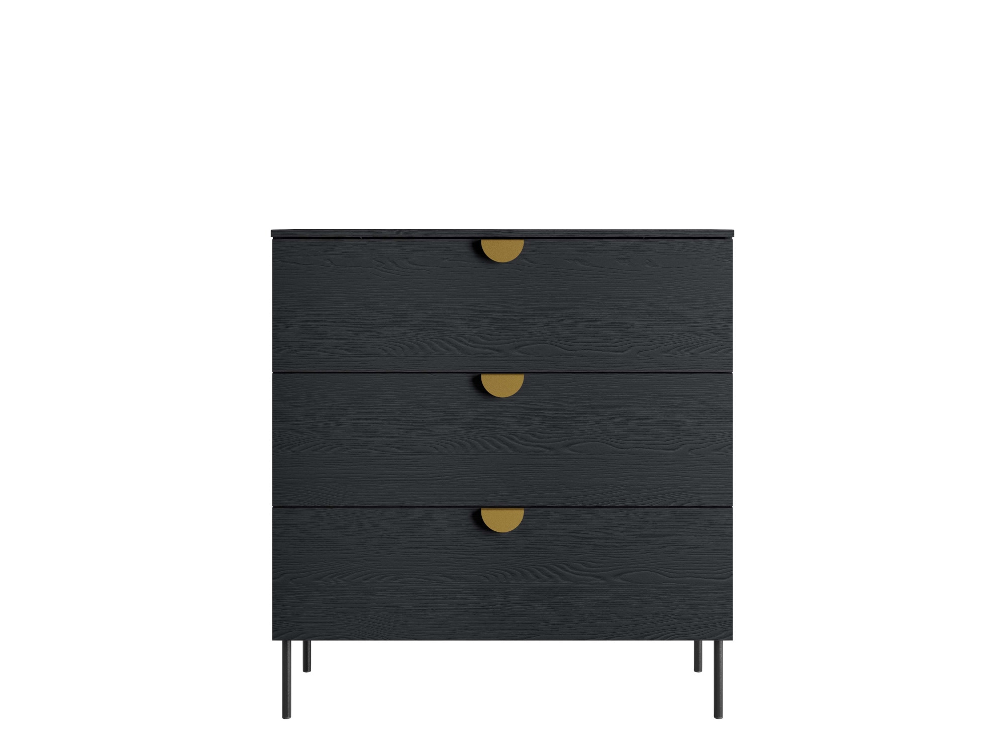 Leonique Kommode »BELLOT Sideboard mit 3 Schubladen, Maße B/T/H: 100/40/107 cm«, auf Metallfüßen, mit goldenen Metallgriffe