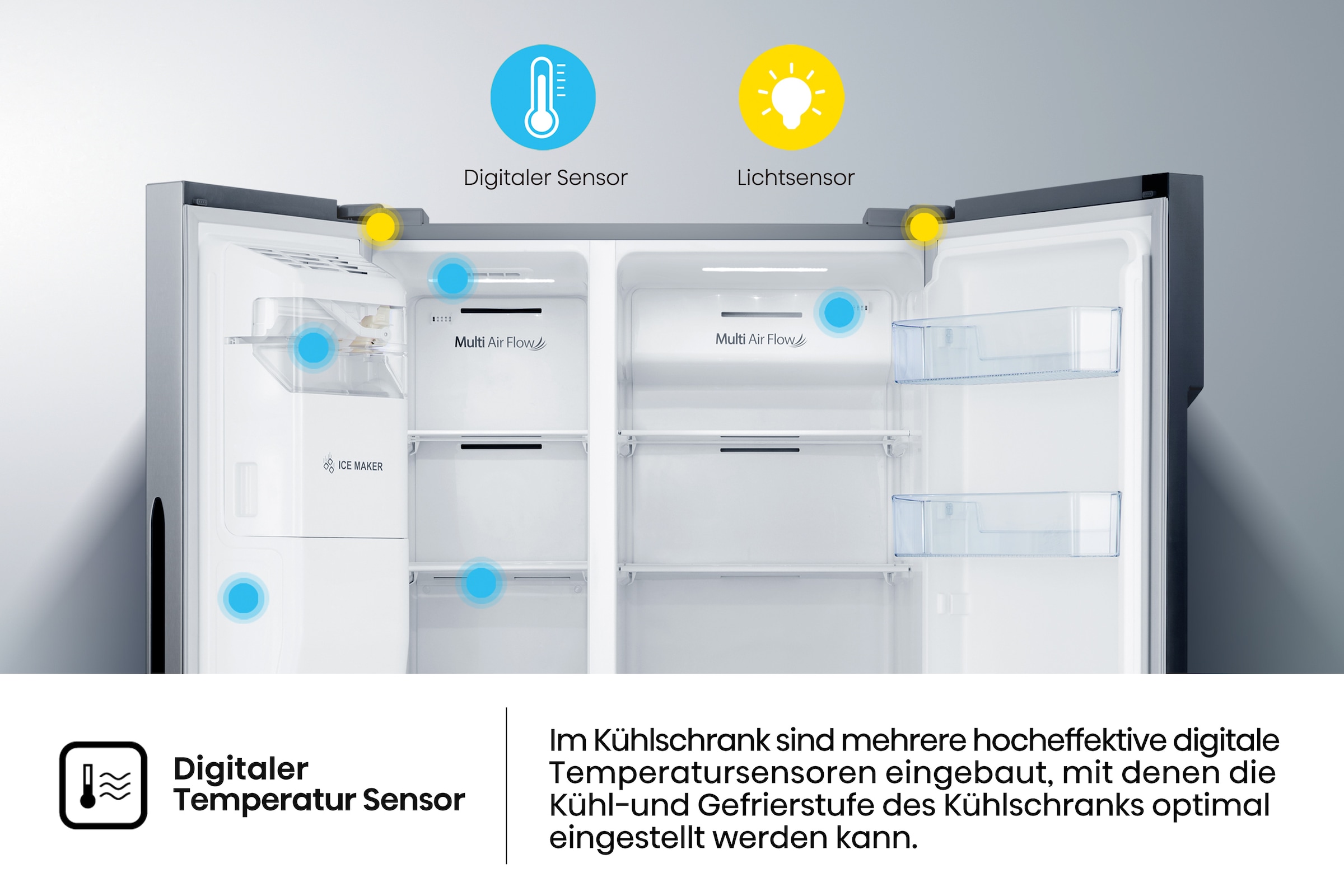 Hisense Side-by-Side »RSIM535ACE«, Wasser-/Eisspender, NoFrost, mit Wassertank, Made in Europe