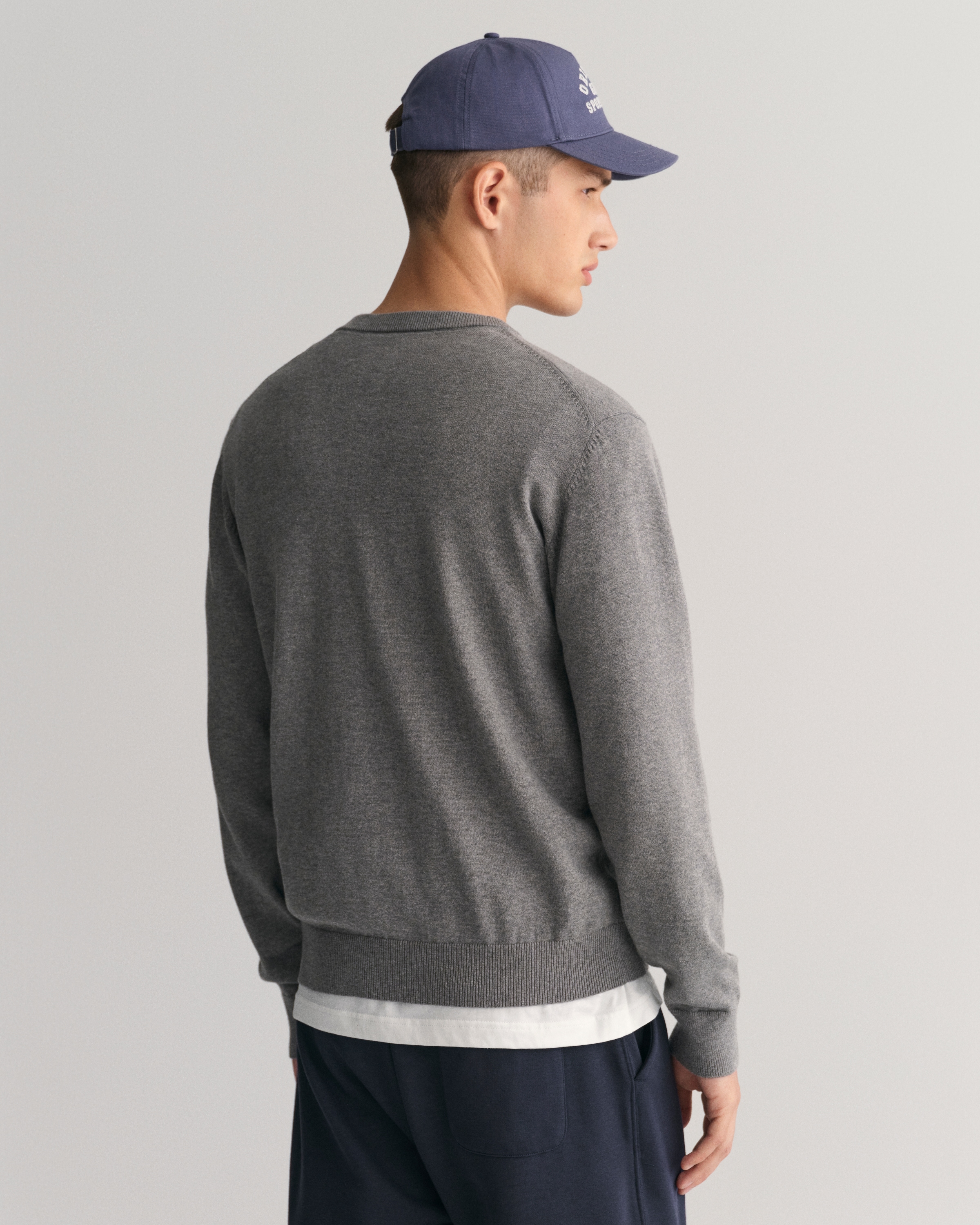 Gant Rundhalspullover »CLASSIC COTTON C-NECK«, Premium Strickpullver aus weicher 100% Baumwolle, Übergangspullover