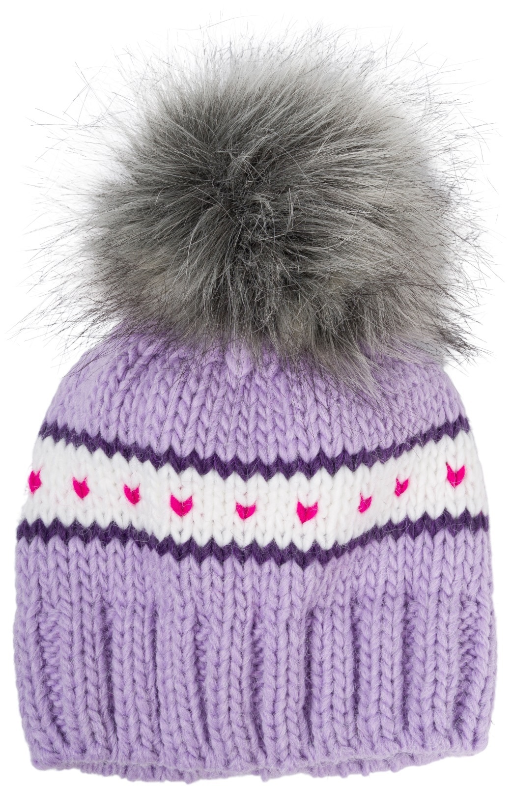 styleBREAKER Strickmütze »Kinder Strick Bommelmütze Herzmuster« 1 Stk.