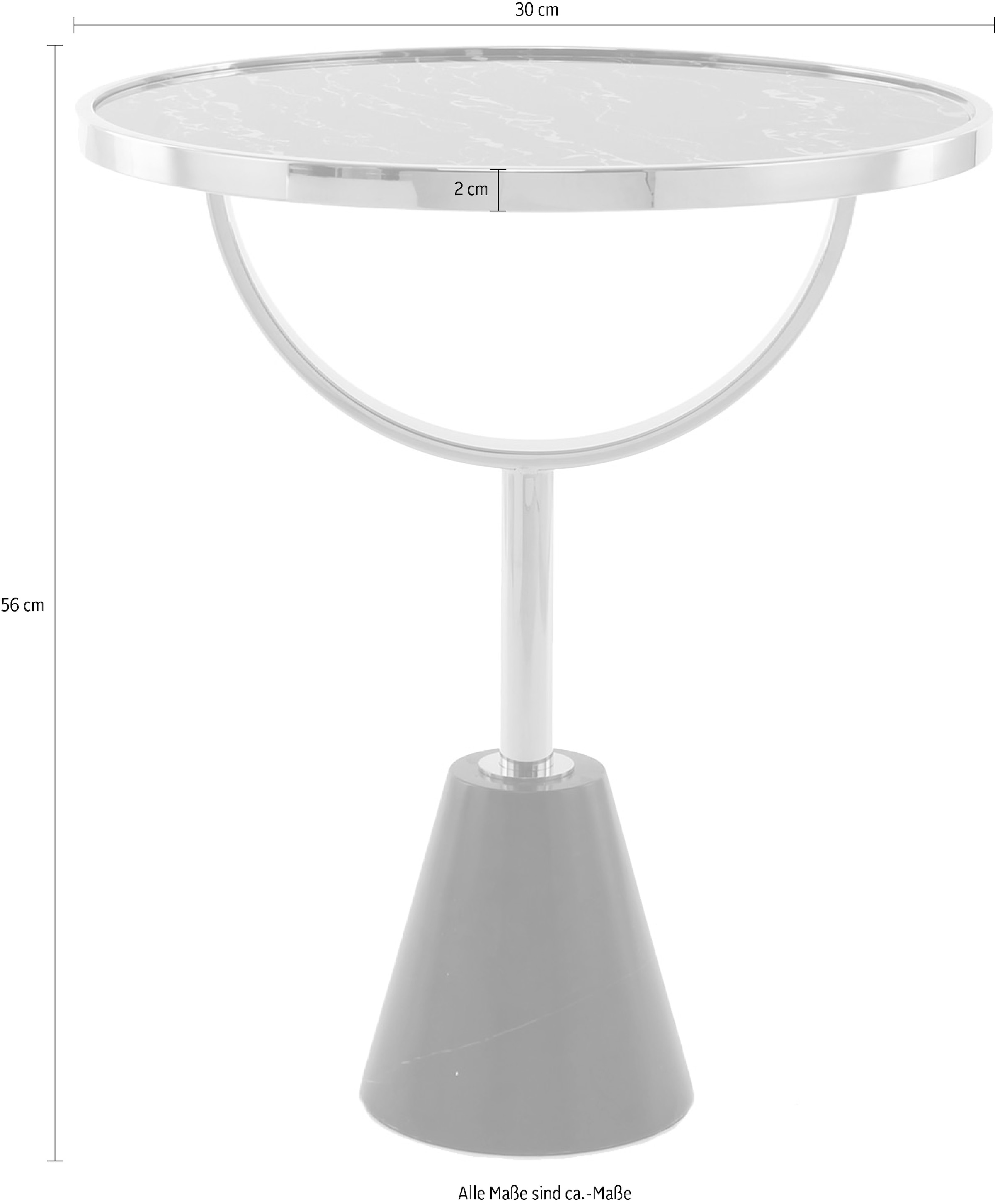 Kayoom Beistelltisch »Oscar 125, edle marmorierte Glasplatte« 1 Stk. tlg. ausgefallenes Gestell, stabiler Marmorfuß, marmorierte Glasplatte