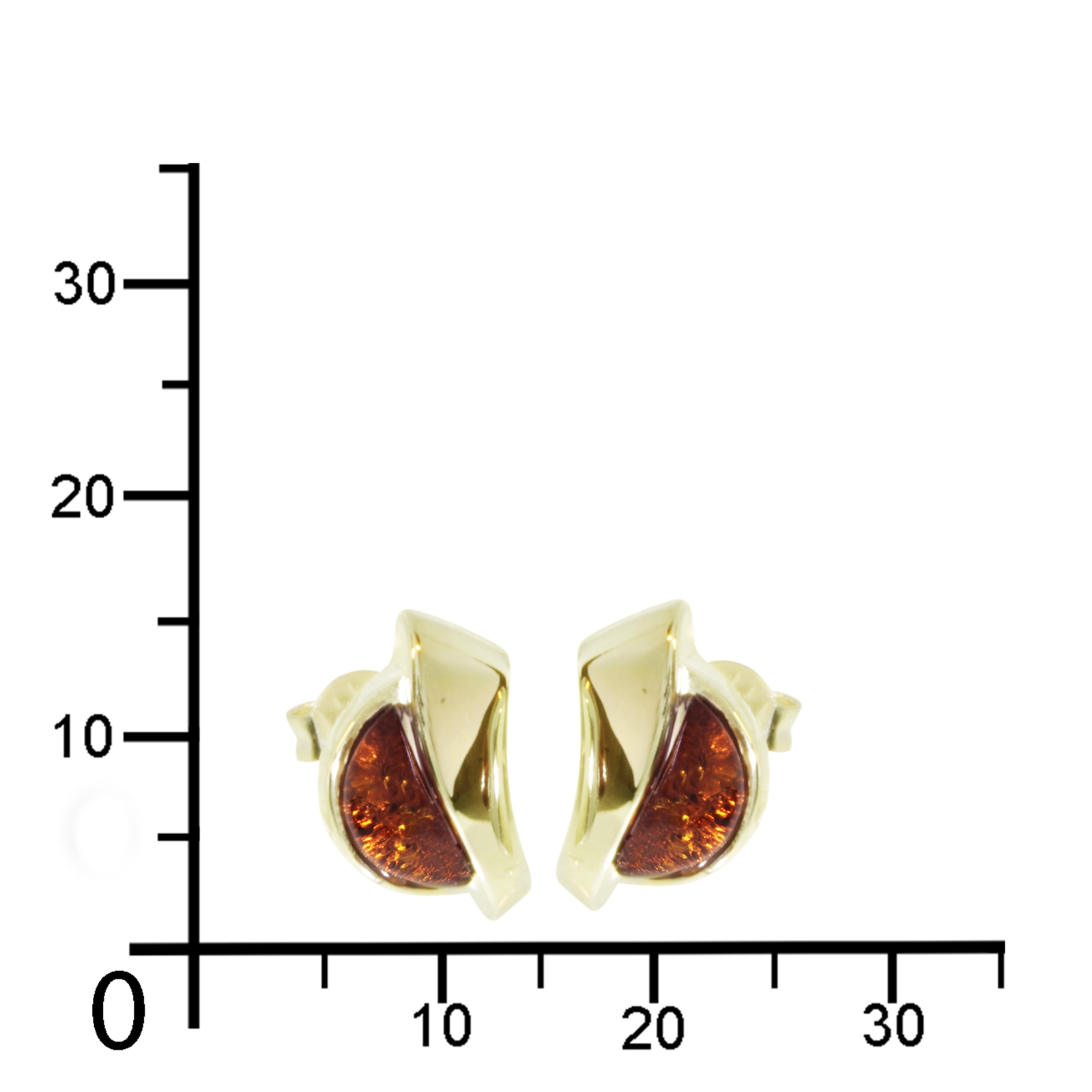 OSTSEE-SCHMUCK Paar Ohrstecker »- Lale - Silber 925/000, vergoldet - Bernstein«