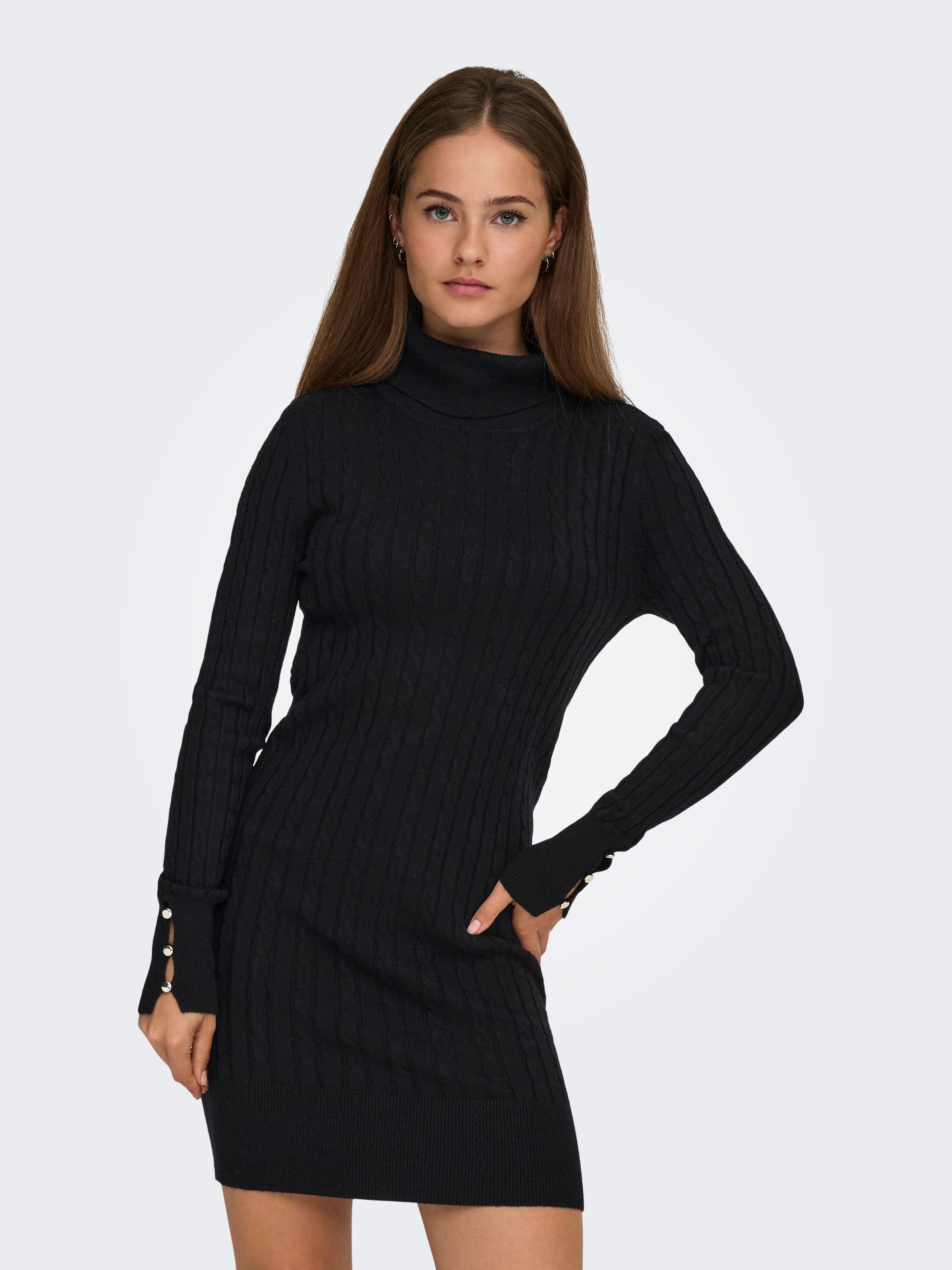 ONLY Strickkleid »ONLLOUIS LS ROLLNECK CABLE DRESS AT KNT«