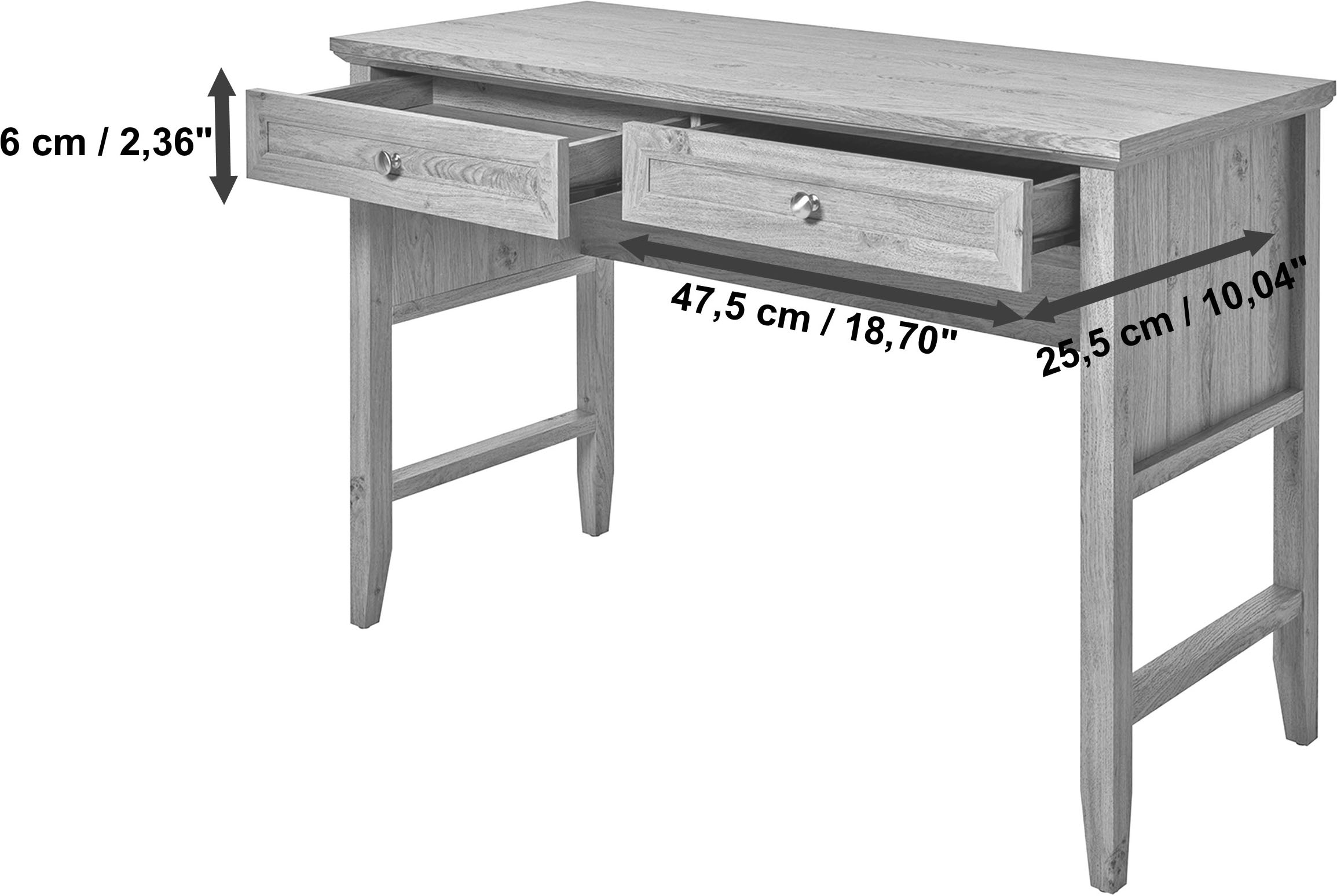 Jahnke Schreibtisch »CLASSIC D 120« Schreibtisch, Schminktisch, Konsole, 2 Schubladen, Breite: 120 cm