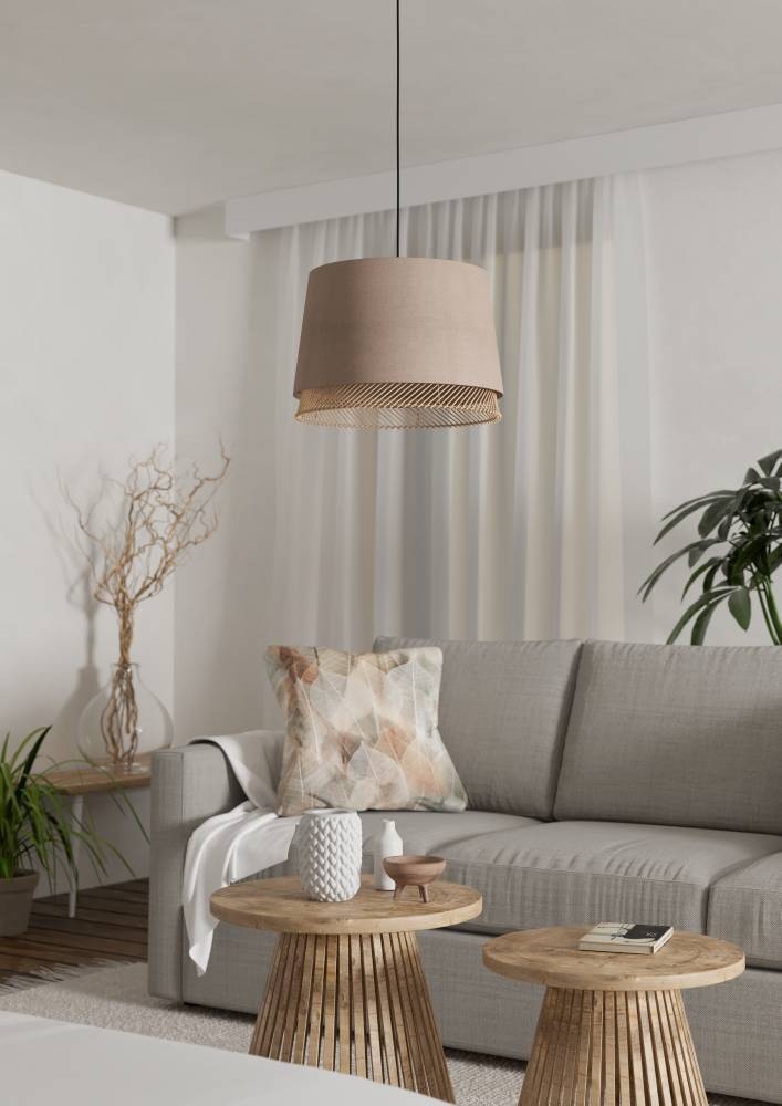 EGLO Hängeleuchte »TABLEY Pendellampe, Stahl und Textil, E27, IP20, Esszimmerlampe, Lampe«, 1 flammig, Leuchtmittel E27 | ohne Leuchtmittel, Hängeleuchte, H110 x Ø38 cm, schwarz, 1X40W exkl.
