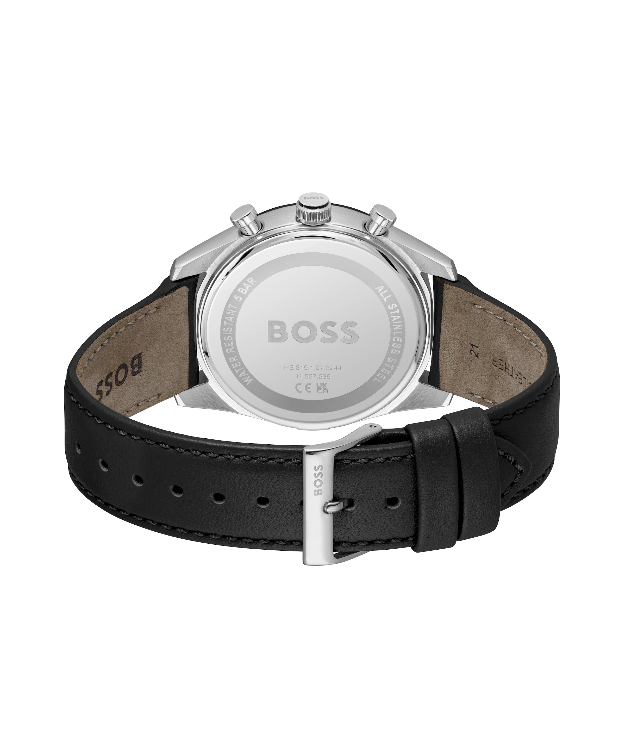 BOSS Multifunktionsuhr »TOURMASTER« Quarzuhr, Armbanduhr, Herrenuhr, Lederarmband, analog, Tag