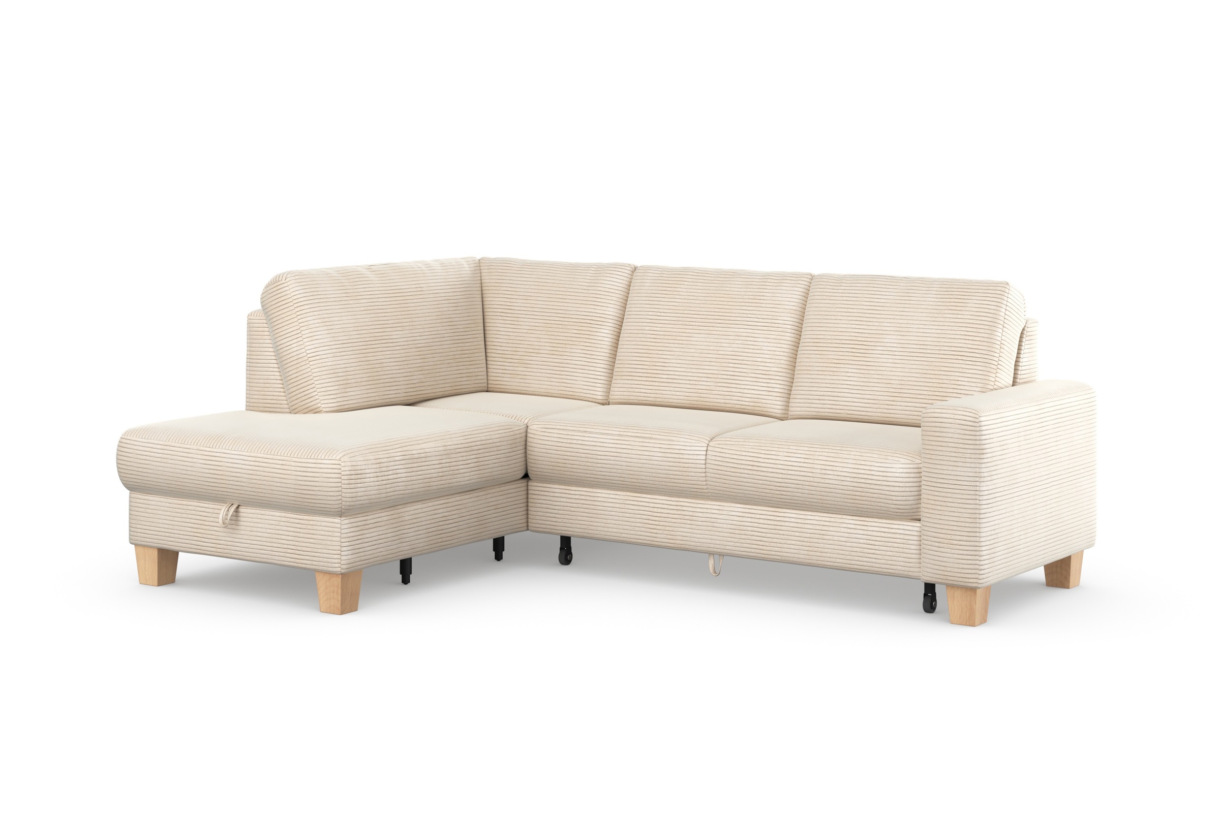 Home affaire Ecksofa »Summer L-Form«, mit Ottomane, wahlweise mit Bettfunktion und Bettkasten, Cord-Bezug