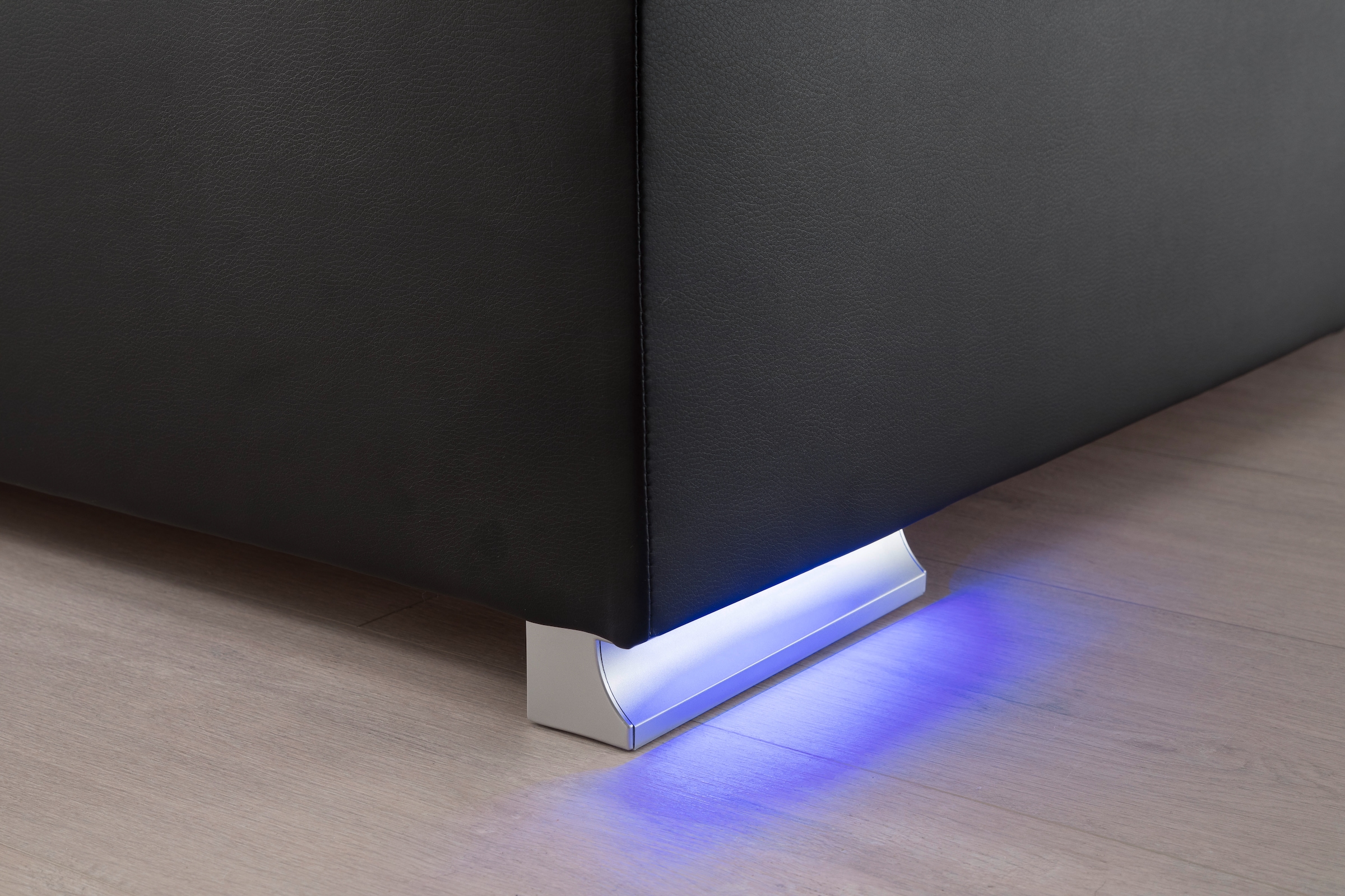 meise.möbel Boxspringbett »Las Vegas«, Füße und Kopfteil mit LED-Beleuchtung, mit Bettkasten und Topper