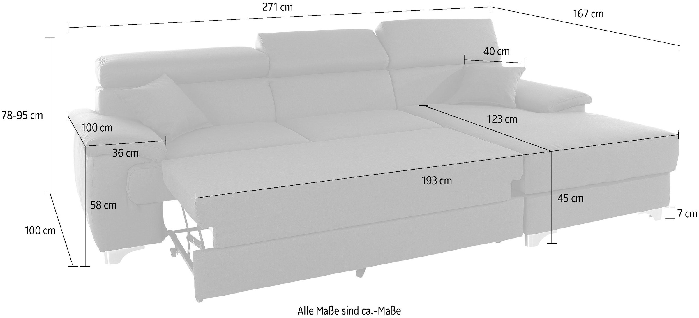 DOMO collection Ecksofa »Mira, inklusive Kopfteilverstellung für mehr Wohlfühlkomfort, L-Form«, wahlweise mit Bettfunktion und Bettkasten, elegant und modern