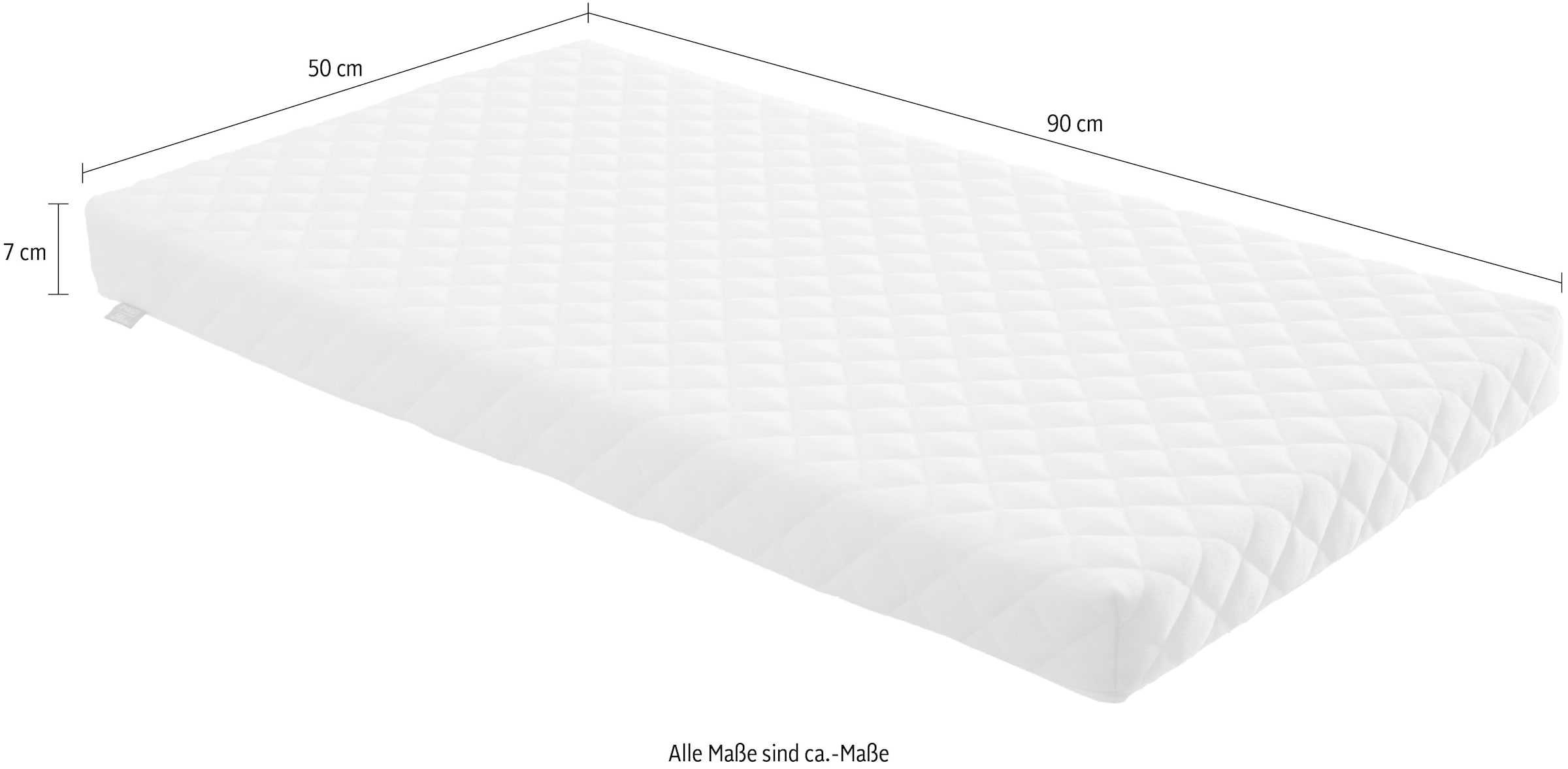 PAIDI Beistellbett-Matratzen »LITTLE MATTRESS Babymatratze« 7 cm hoch (B/H/T ca. 50x90x7) in Kooperation mit Alvi, 1 Stk. tlg. hochwertiger Schaumkern extra belüftet