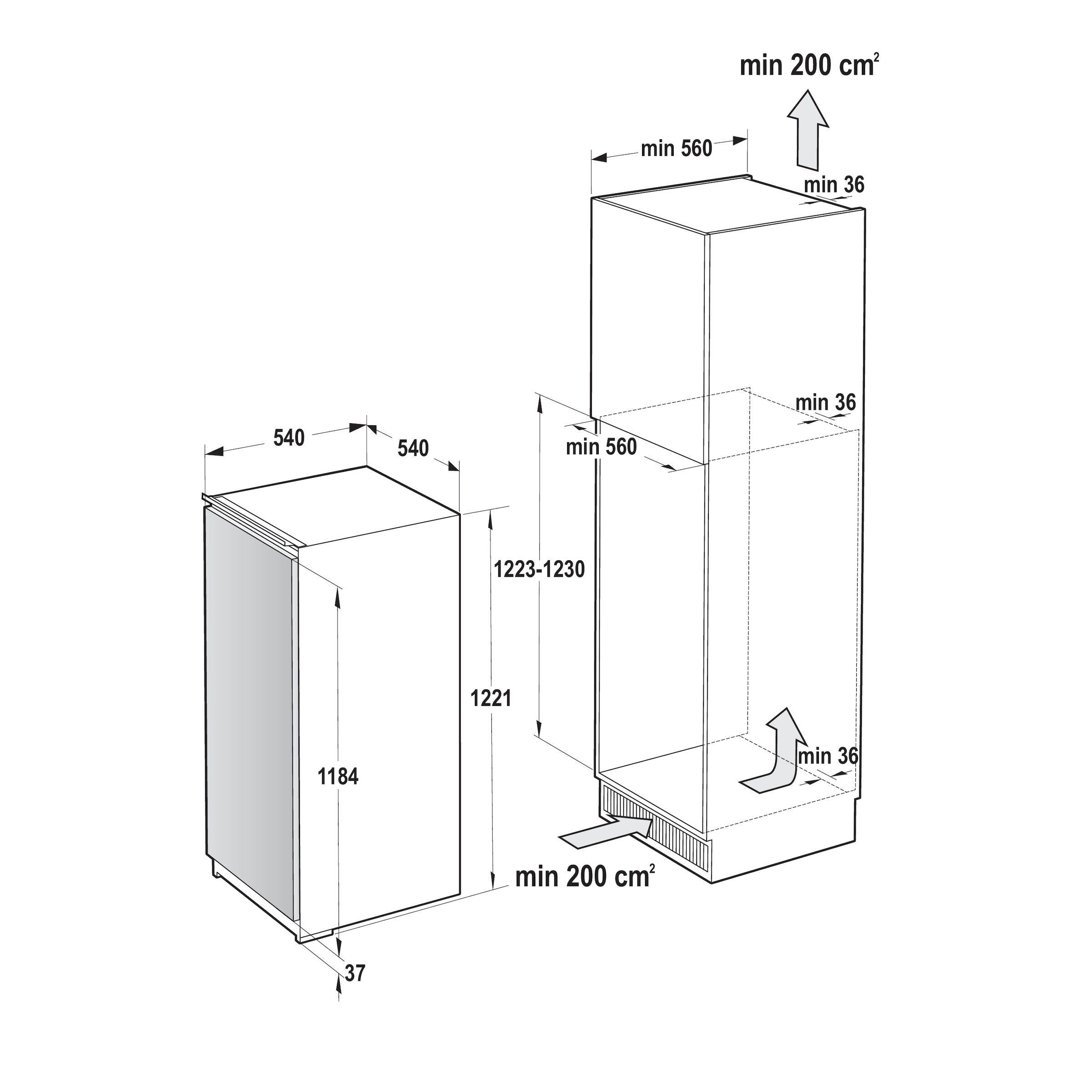 GORENJE Einbaukühlschrank »RBI512D22« 121 cm hoch 54 cm breit