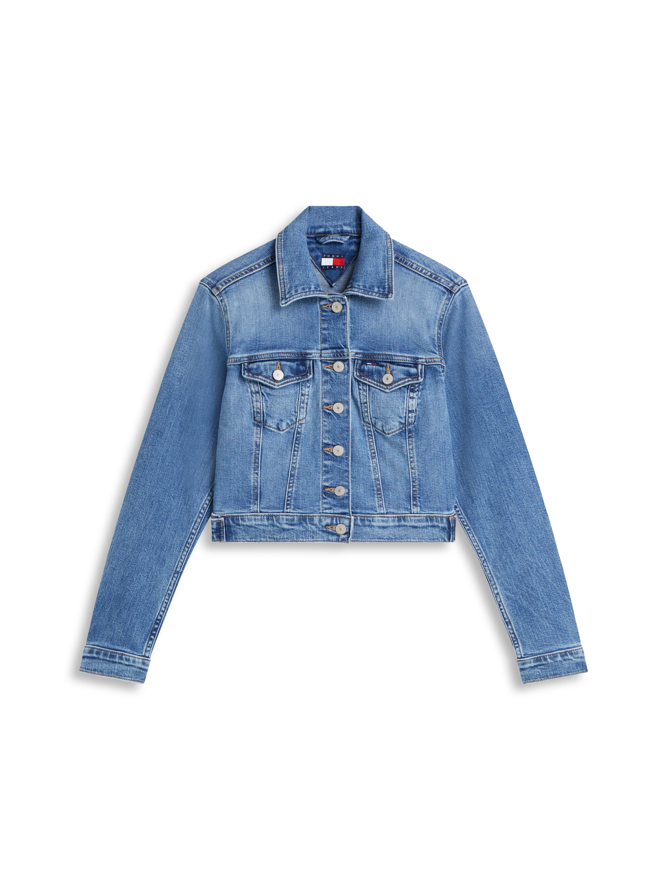 Tommy Jeans Jeansjacke »NEW SLIM TRUCKER JACKET CJ8138« Baumwollmischung, slim fit, Brusttaschen