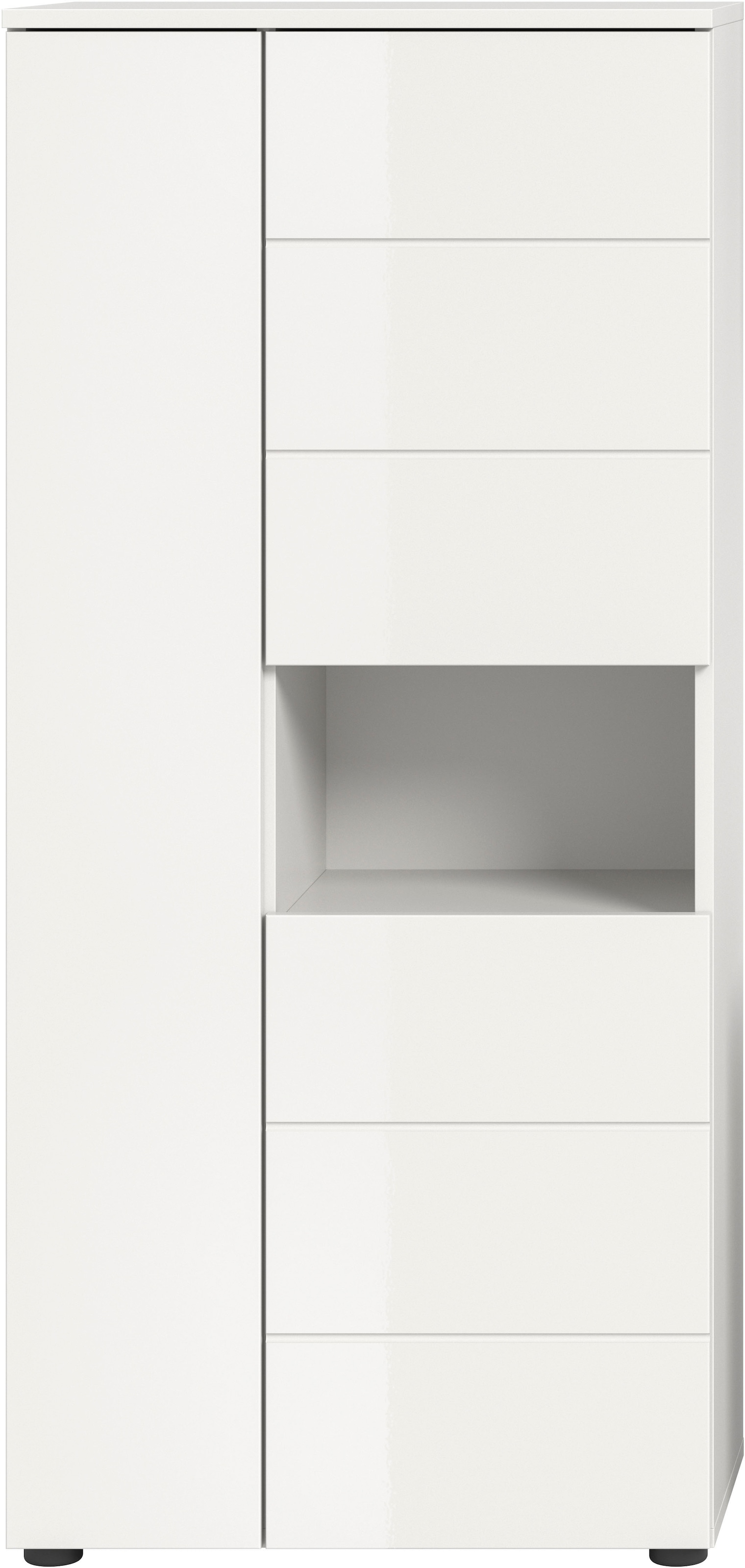welltime Midischrank »Biel, Höhe 133 cm, 3 Türen, 1 offenes Fach« 1 Stk. tlg. Türanschlag wechselbar, modernes Design, Badschrank, Unterschrank, Bad