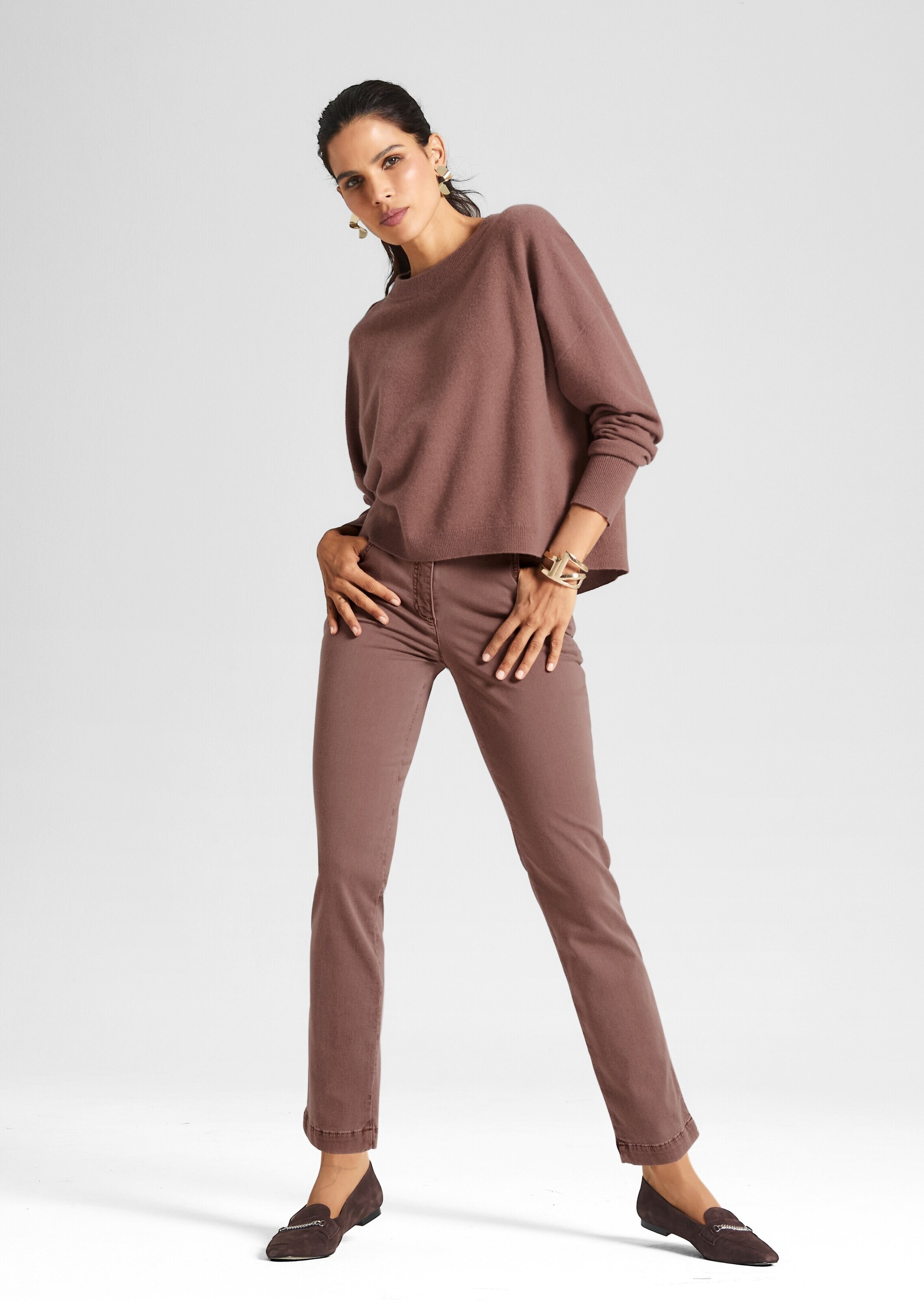 MADELEINE Longpullover »Strickpullover Kaschmir Pullover mit Rundhalsausschnitt«