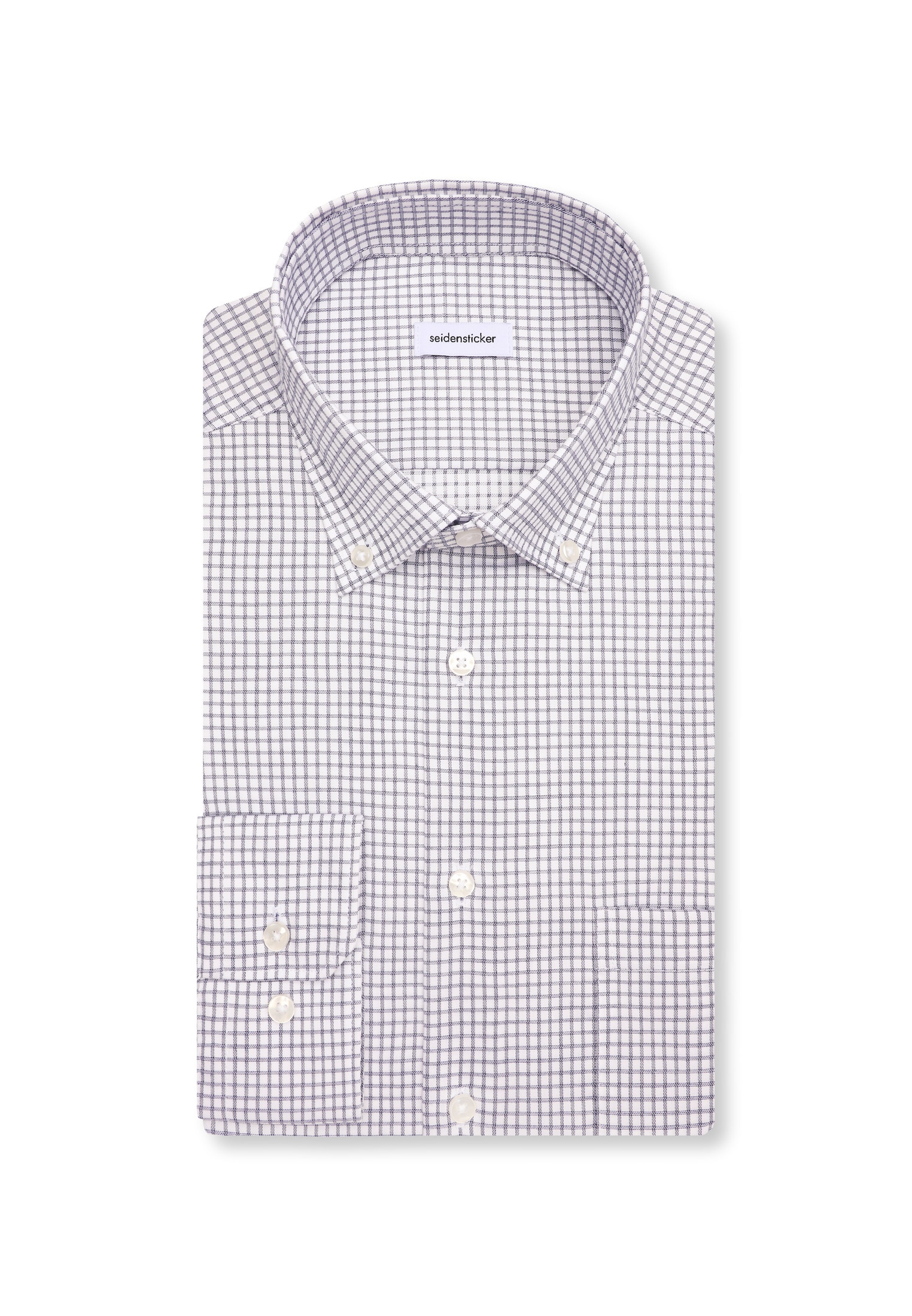 seidensticker Businesshemd »Schwarze Rose« Regular 1/1 Button-Down-Kragen Karo