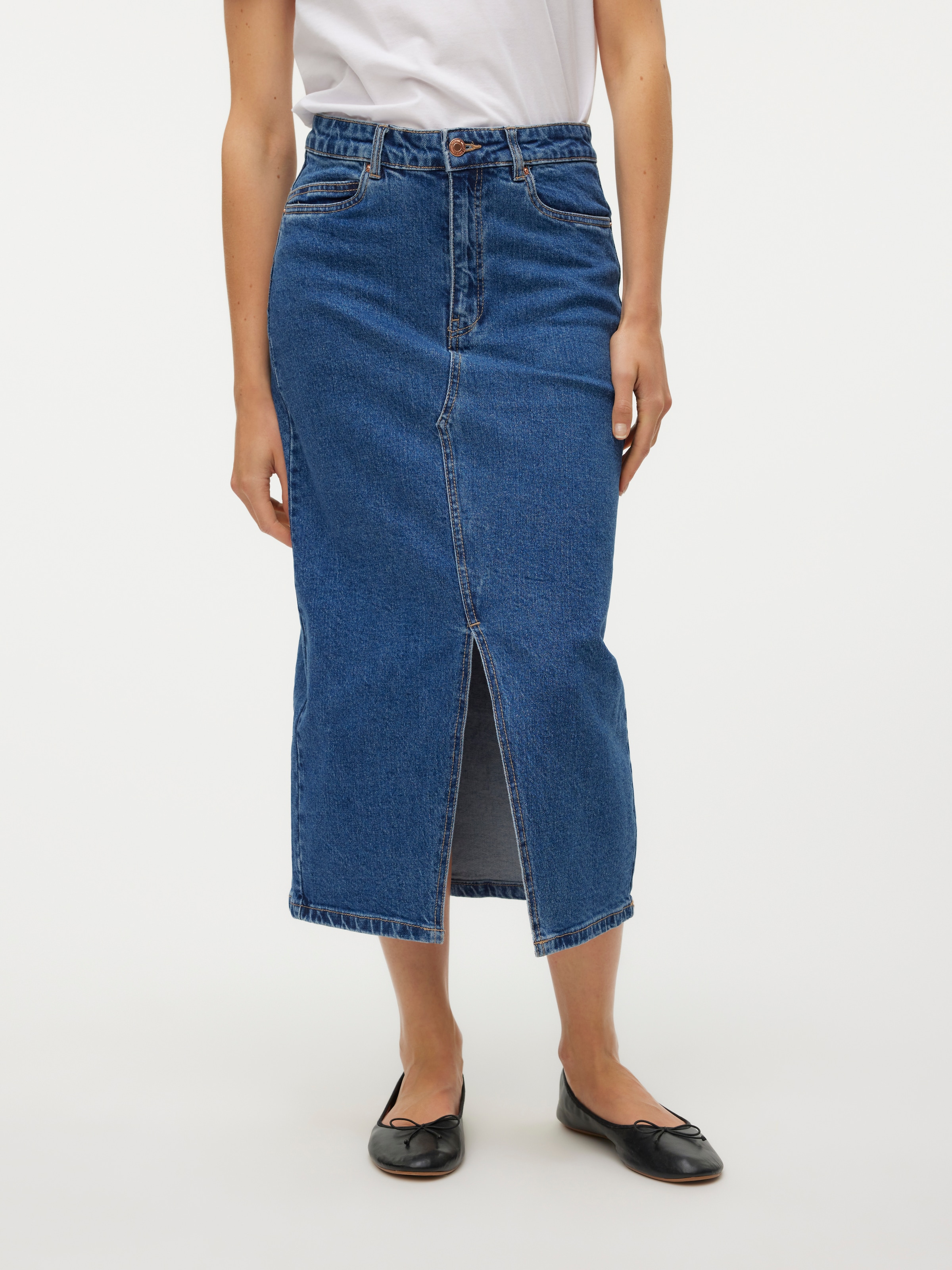 Vero Moda Maxirock »VMVERI HR CALF DENIM SKIRT GA NOOS«