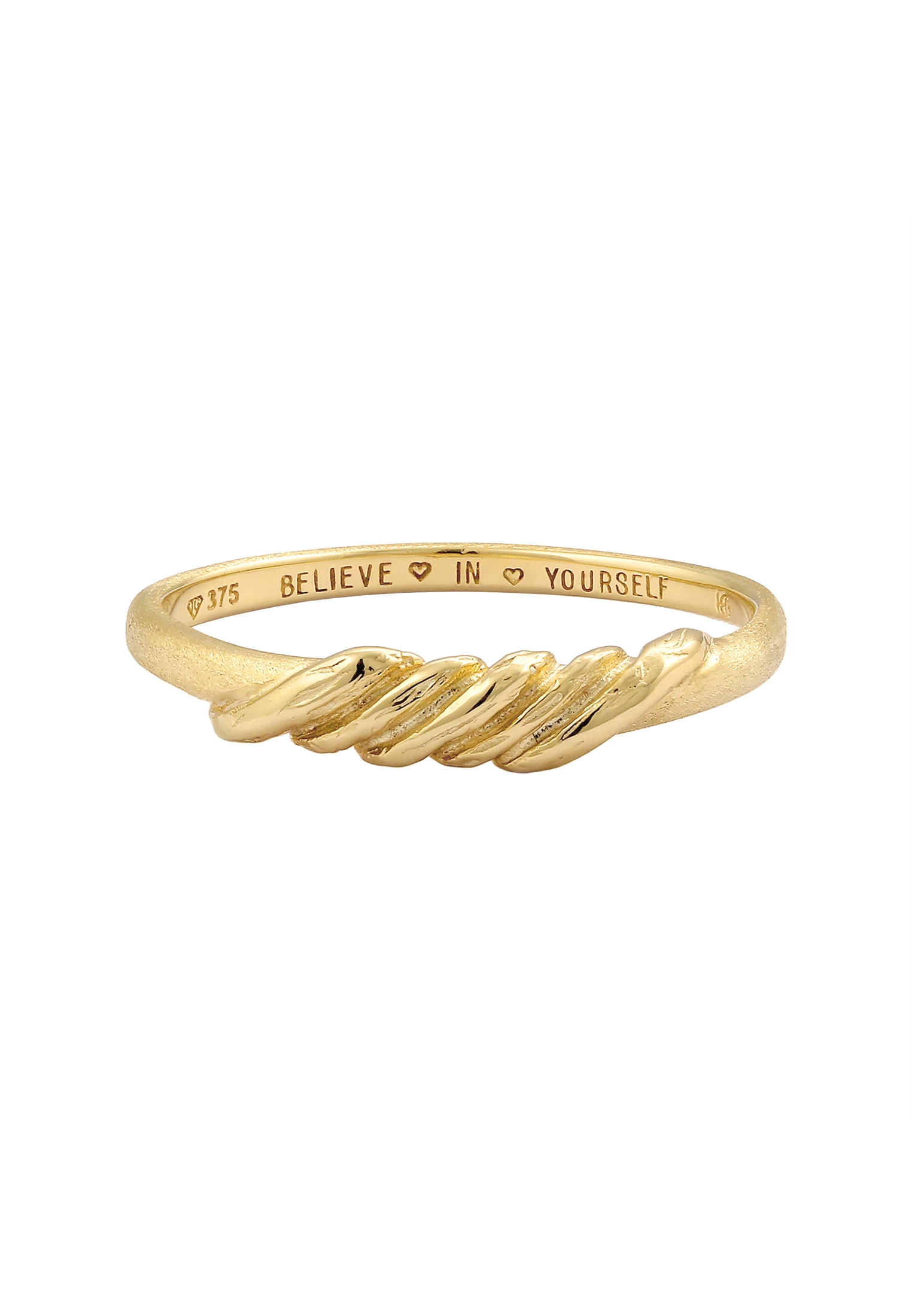 HAZE & GLORY Silberring »Ring Welle 375 Gelbgold - Wave«