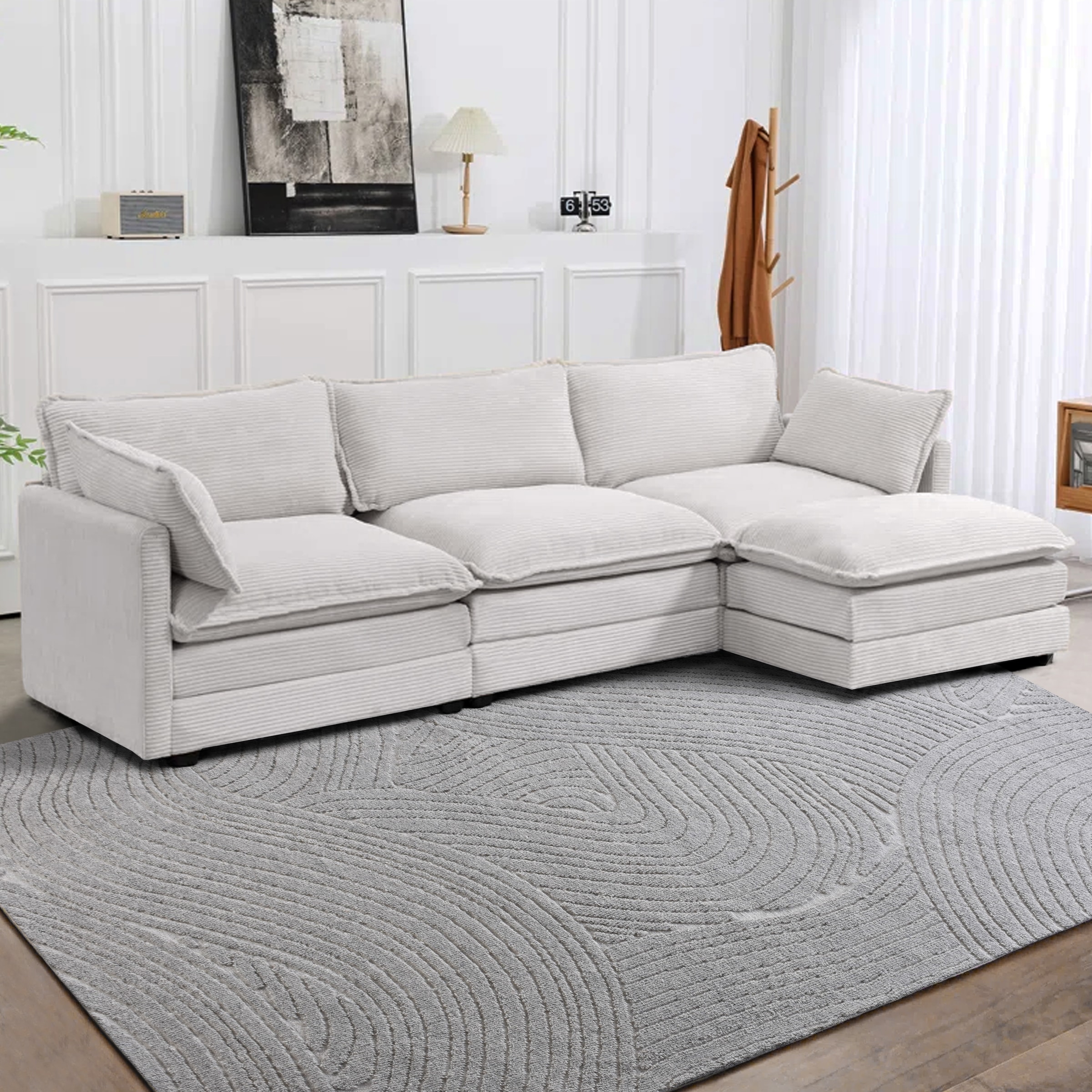 my home Wollteppich »Falun«, rechteckig, 12 mm Höhe, Hoch-Tief-Struktur, Handgearbeitet,Wohnzimmer, Schlafzimmer, Esszimmer