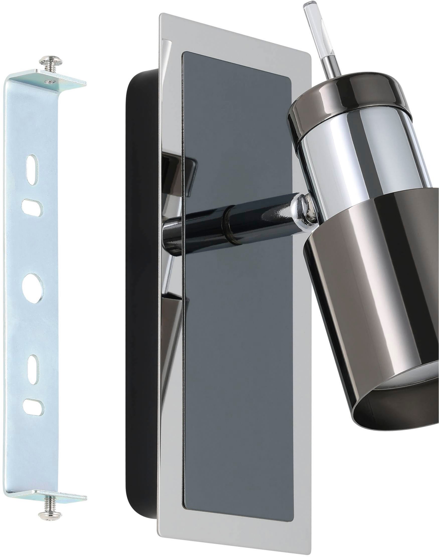 EGLO Deckenleuchte »Davida 1 Deckenlampe, Deckenspot aus Metall, Wohnzimmerlampe, GU10« GU10 1 Stk. Spot - L16,5 x B7 cm - nickel-nero - 1X4,6W inkl.