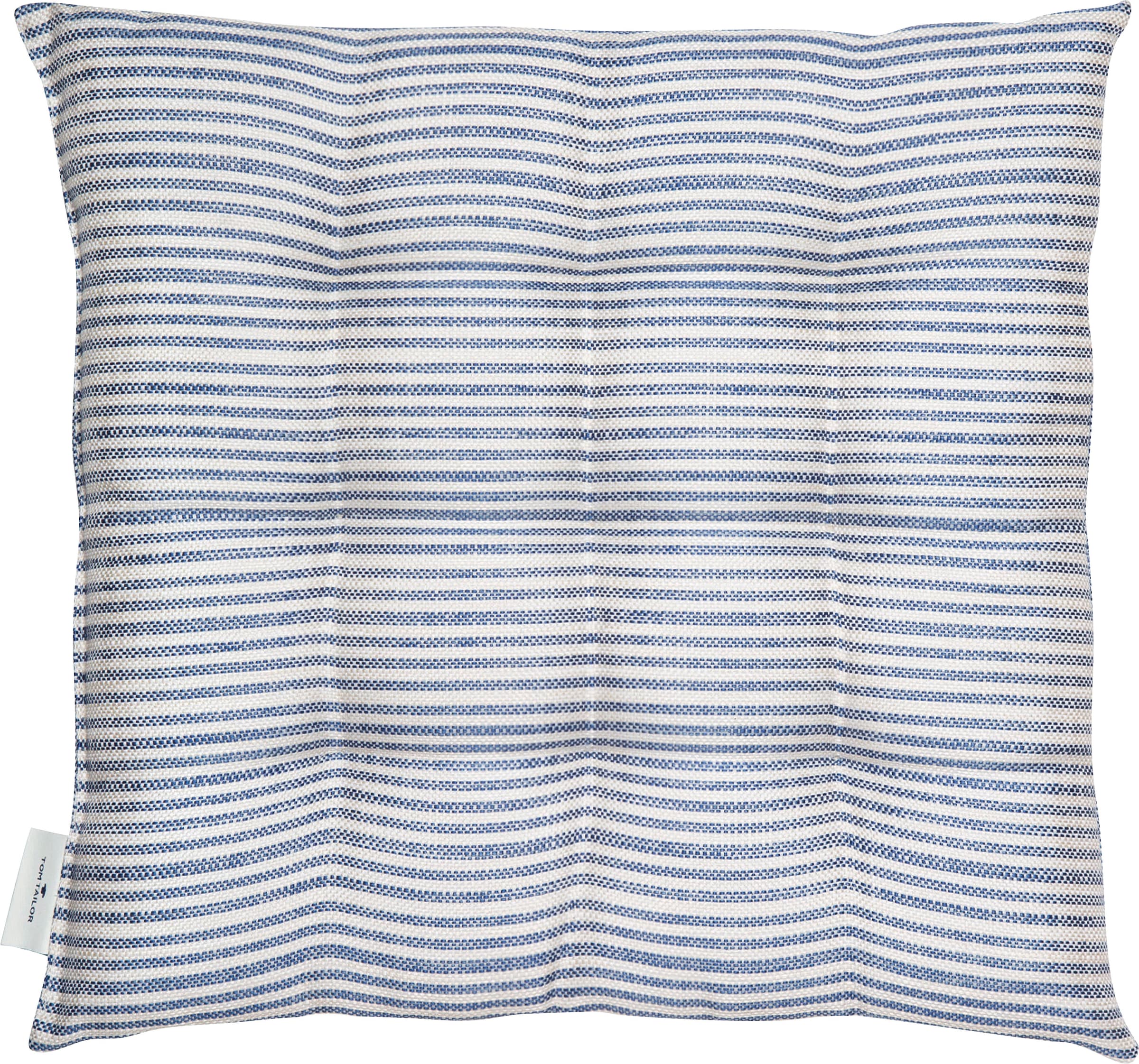 TOM TAILOR HOME, Stuhlkissen »Fresh Stripe« mit modernem Nadelstreifendessin, blau + gestreift, Polyester, B/L: 40 cm x 40 cm - 1 Stk.