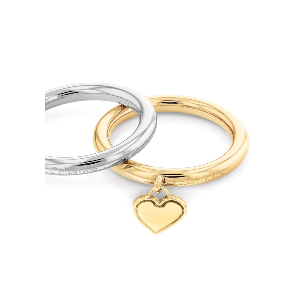 Calvin Klein Ring-Set »Multipack Schmuck Edelstahl Fingerringe Ringset Damenringe«, (Set, 2 tlg.)