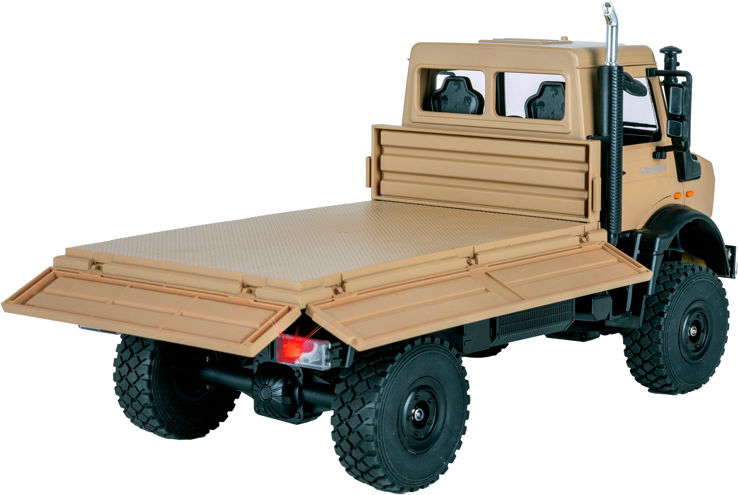 Jamara RC-LKW »Mercedes-Benz Unimog U5023 beige 2,4GHz« LED-Licht; Maßstab 1:14