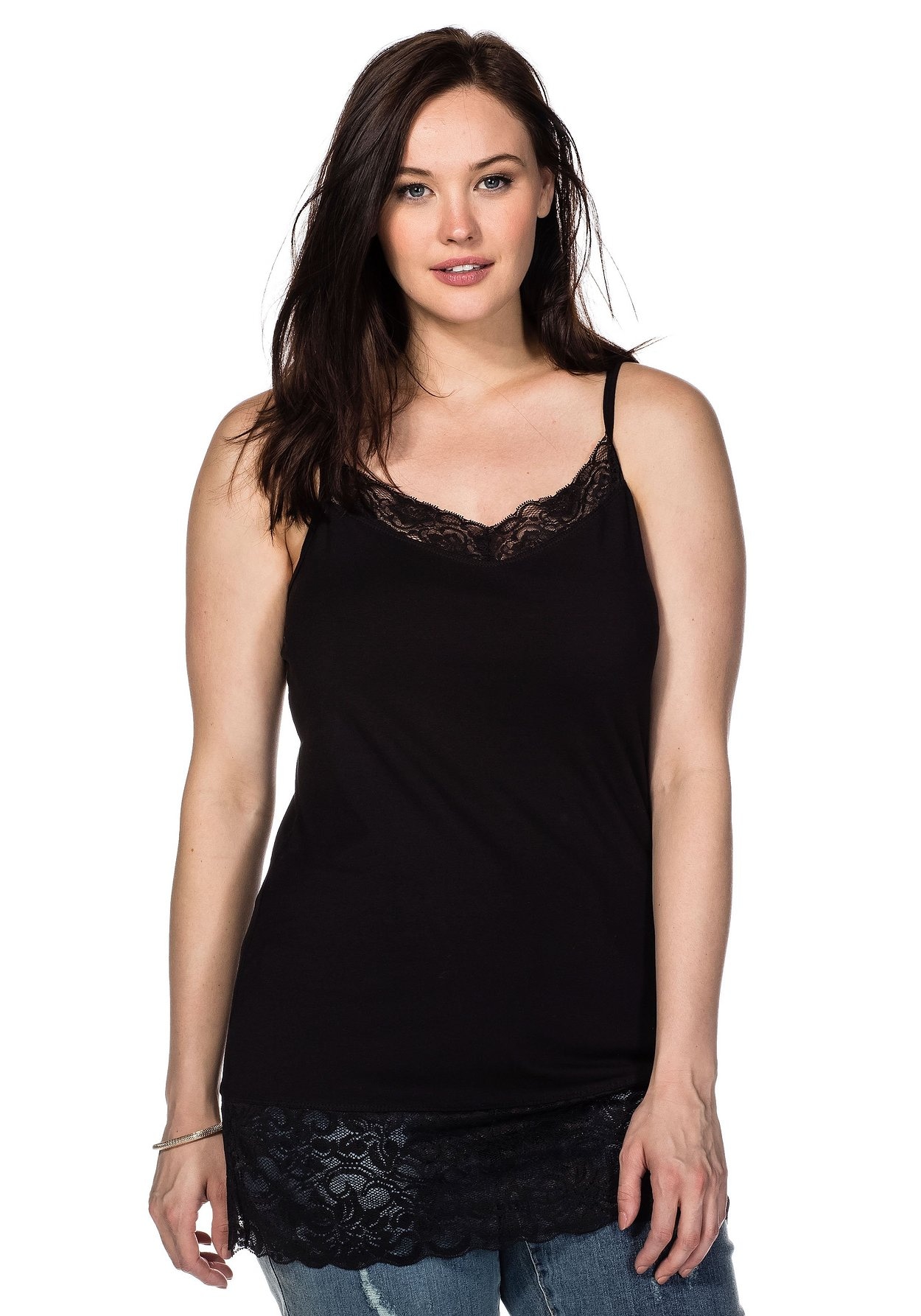 Sheego Longtop »Spaghetti-Top mit verstellbaren Trägern«, mit verstellbaren Trägern