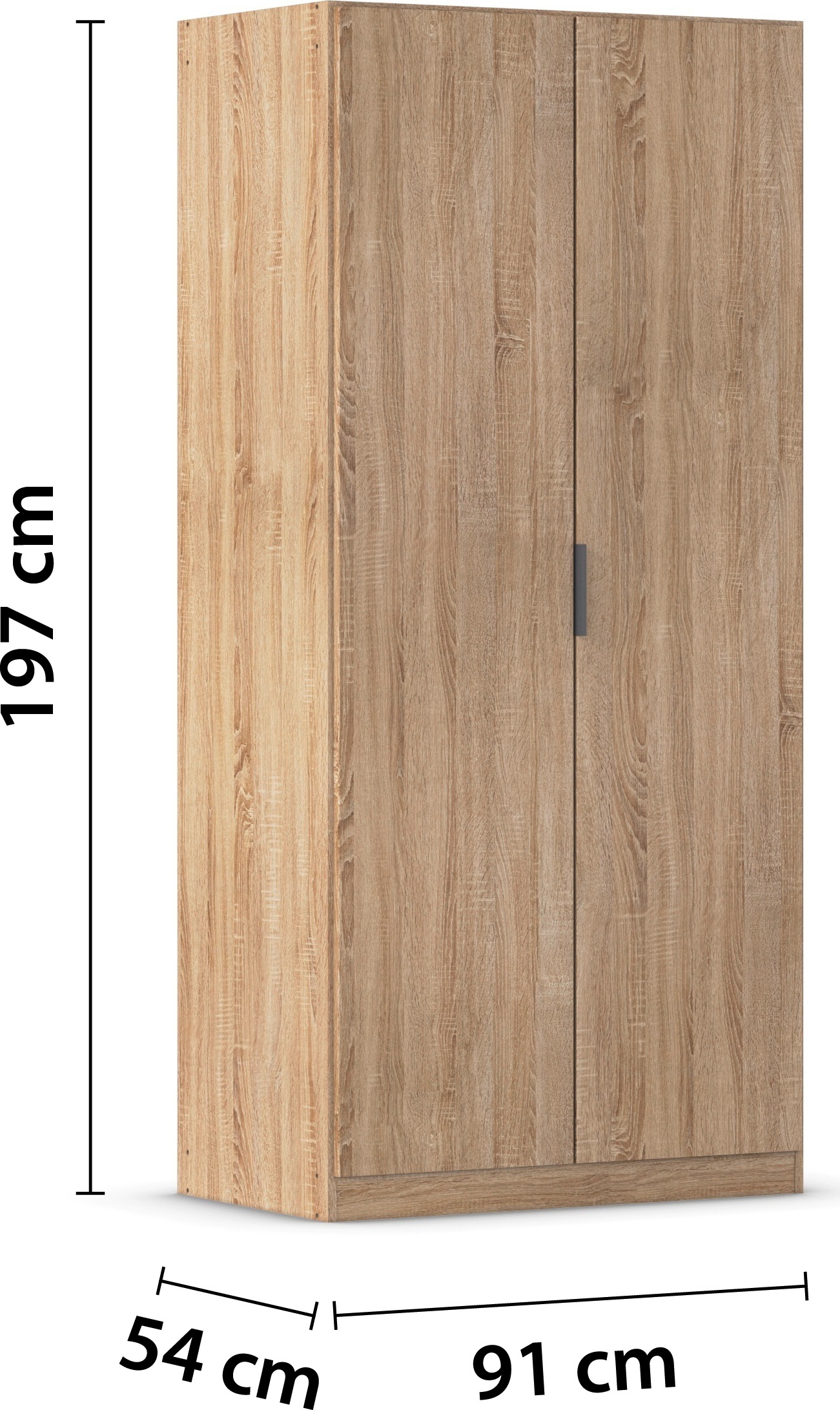rauch Kleiderschrank »Drehtürenschrank Schrank Garderobe Ankleide Schlafzimmer LAGOA« 3 verschiedene Ausstattungen BASIC/CLASSIC/PREMIUM (inkl. SOFT-CLOSE),  moderne Kantengriffe aus Metall, optional mit Aufsatz MADE IN GERMANY