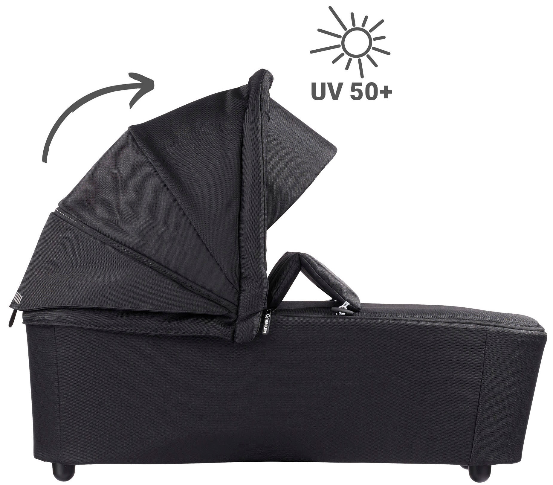 Gesslein Kombi-Kinderwagen »FX4 Soft+ mit Aufsatz Style, schwarz/cognac«, mit Babywanne C3 und Babyschalenadapter