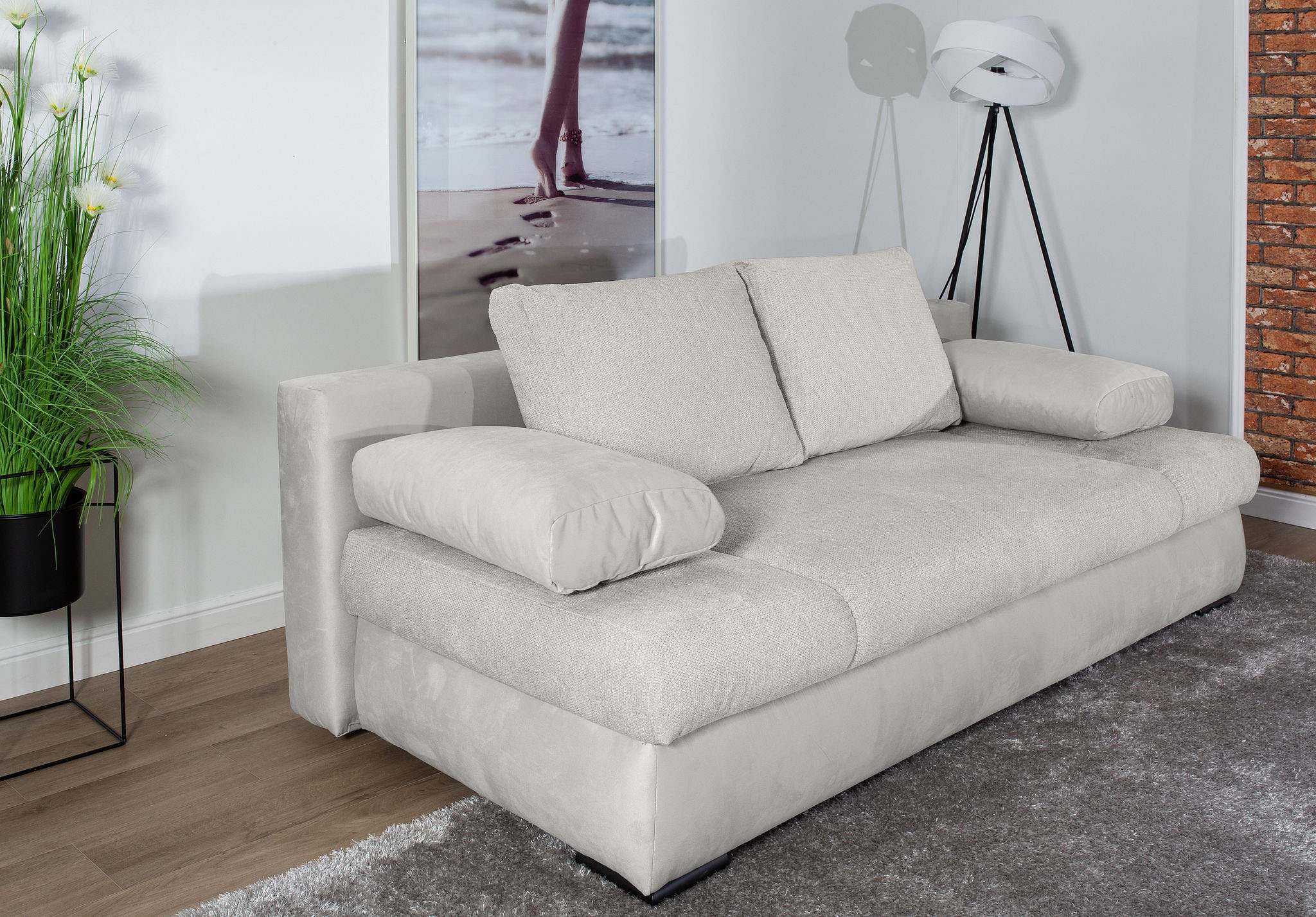 COLLECTION AB Schlafsofa »Chicago mit Bettfunktion, Schlafcouch«, inklusive Bettkasten, Cord-Samt Bezug, anthrazit