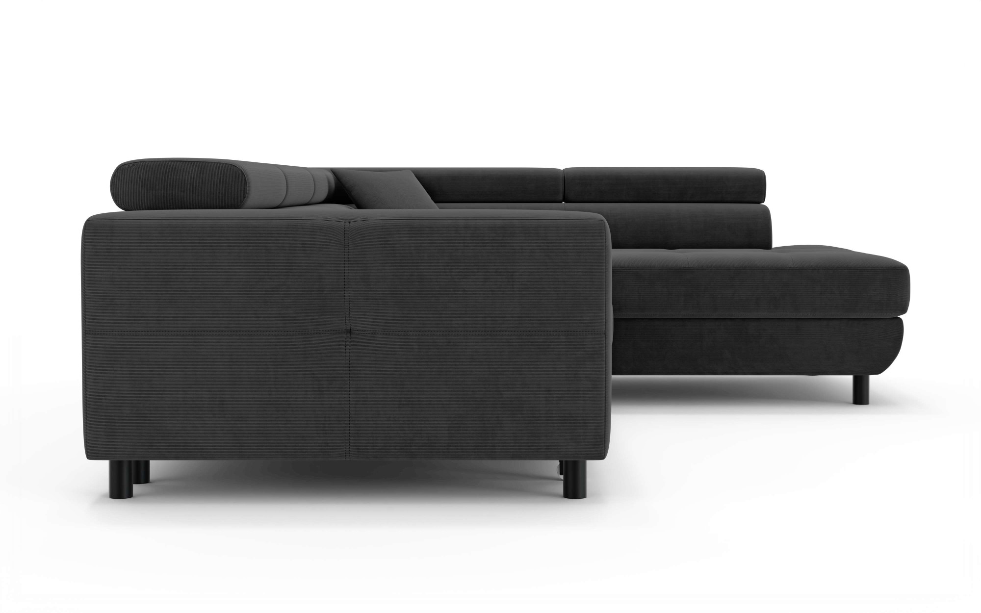 OTTO home Ecksofa »AADEN Schlafsofa mit verstellbaren Kopfstützen, B/T/H: 254/199/90 cm«, mit Bettfunktion und Bettkasten, Ottomane rechts/links bestellbar