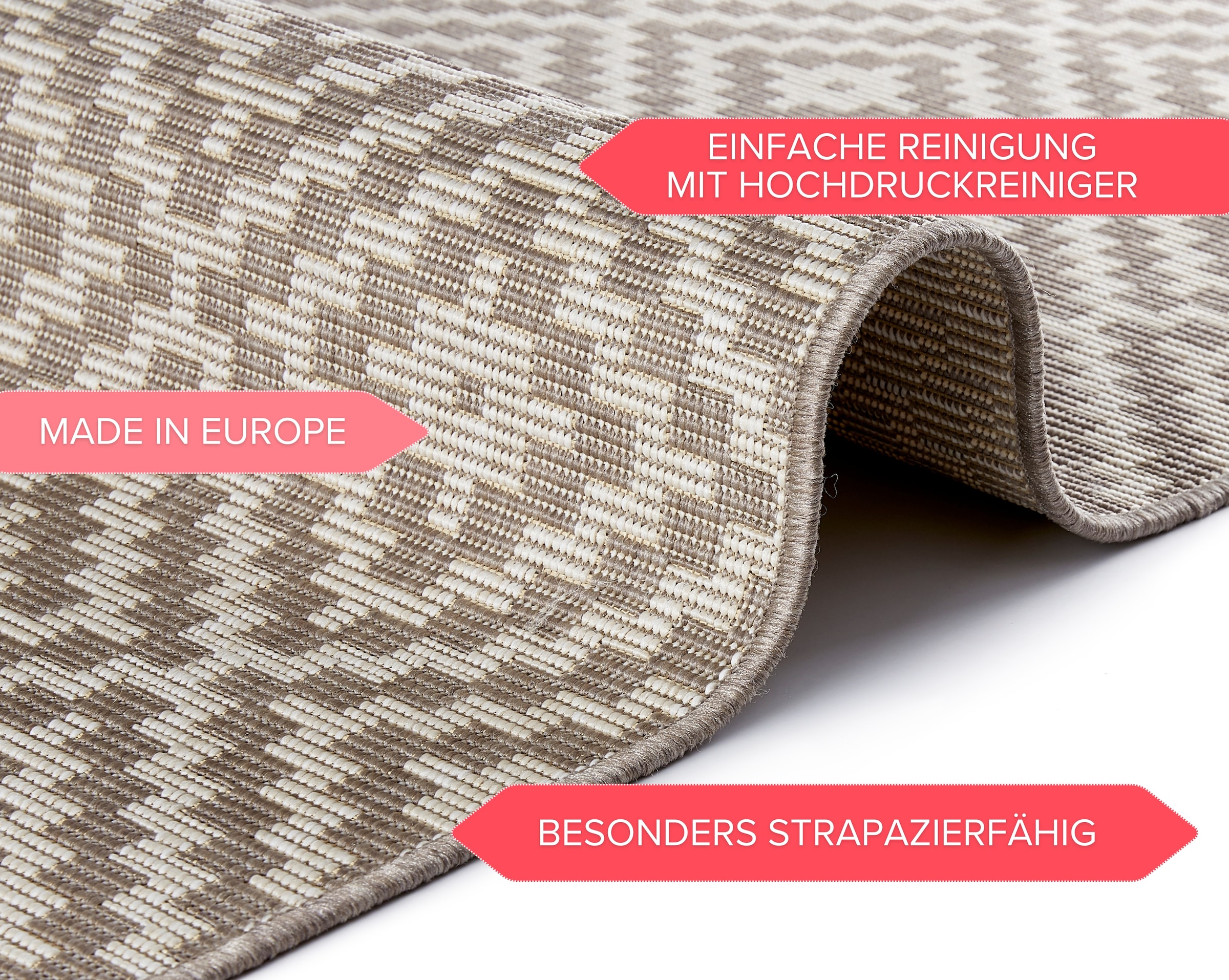 HANSE Home Teppich »Breeze«, rechteckig, 8 mm Höhe, In-& Outdoor, Wetterfest, Balkon, Garten, Wohnzimmer, Rauten